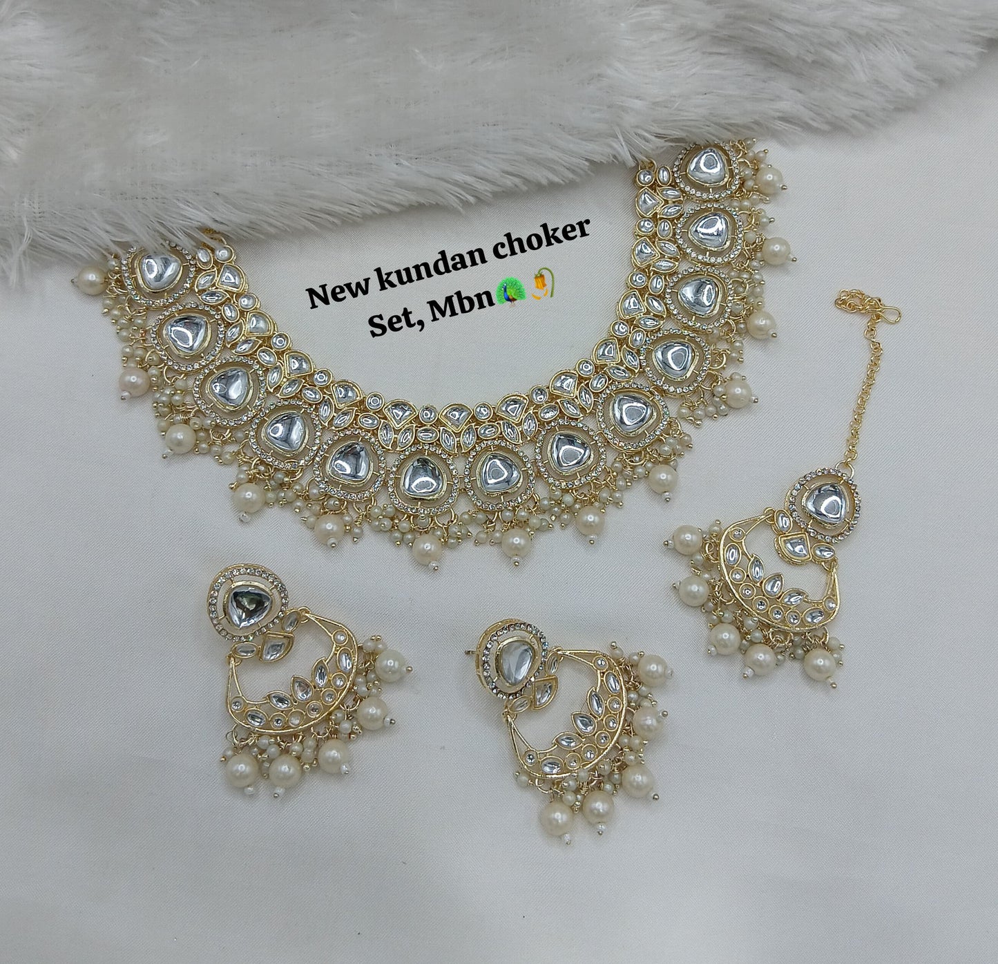 Elegant CZ Choker Necklace Set – Bridal & Traditional Jewelry
