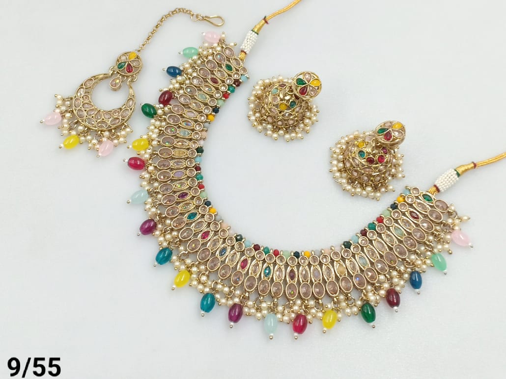 Antique Gold Plated Choker Necklace Set