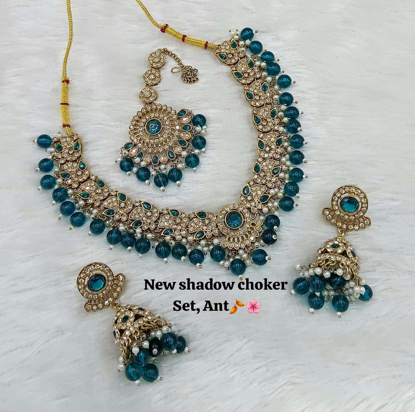 Handcrafted Shadow Choker & Earrings Set – Perfect for Special Occasions