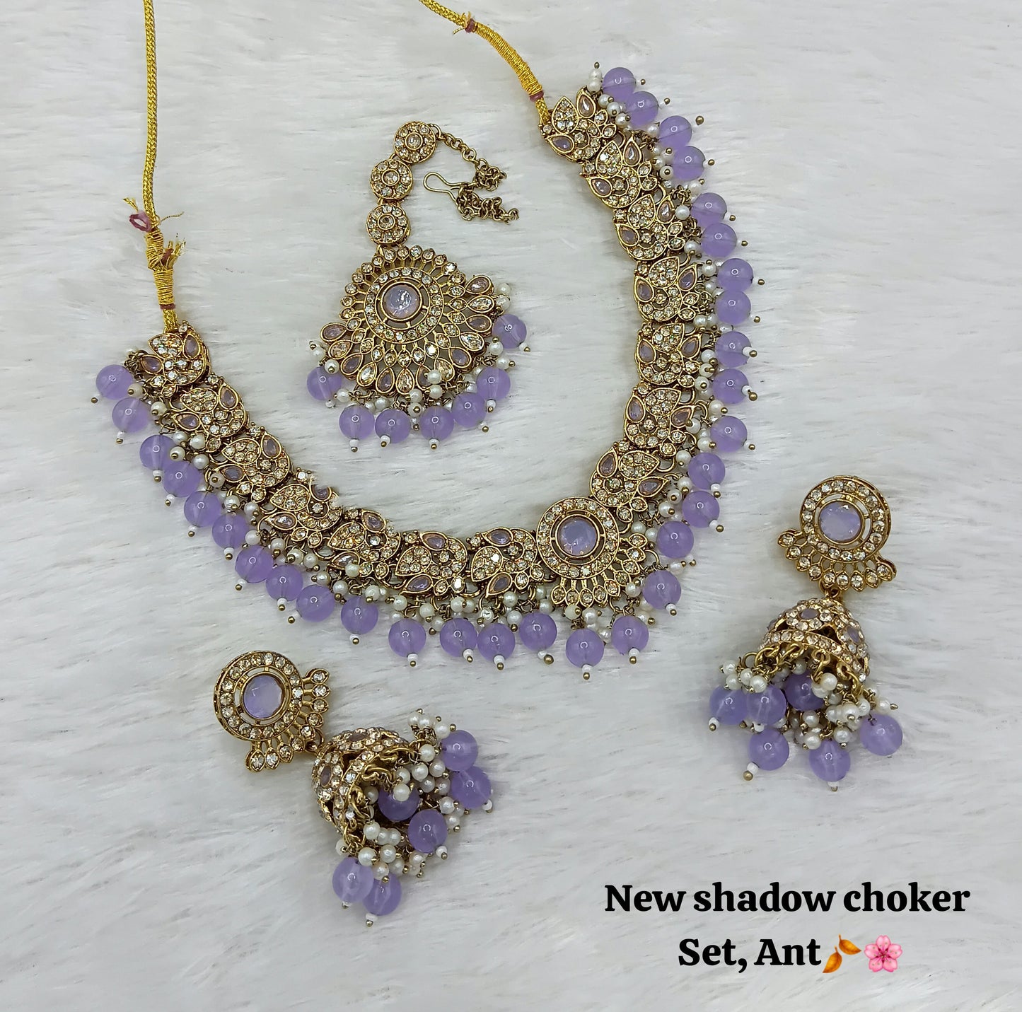Handcrafted Shadow Choker & Earrings Set – Perfect for Special Occasions