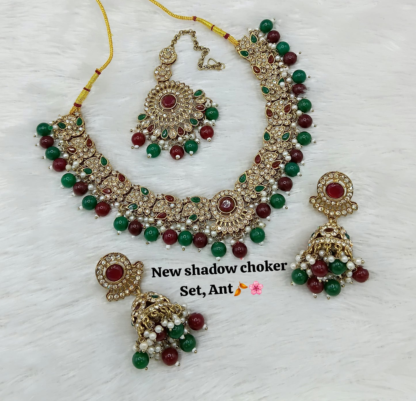 Handcrafted Shadow Choker & Earrings Set – Perfect for Special Occasions