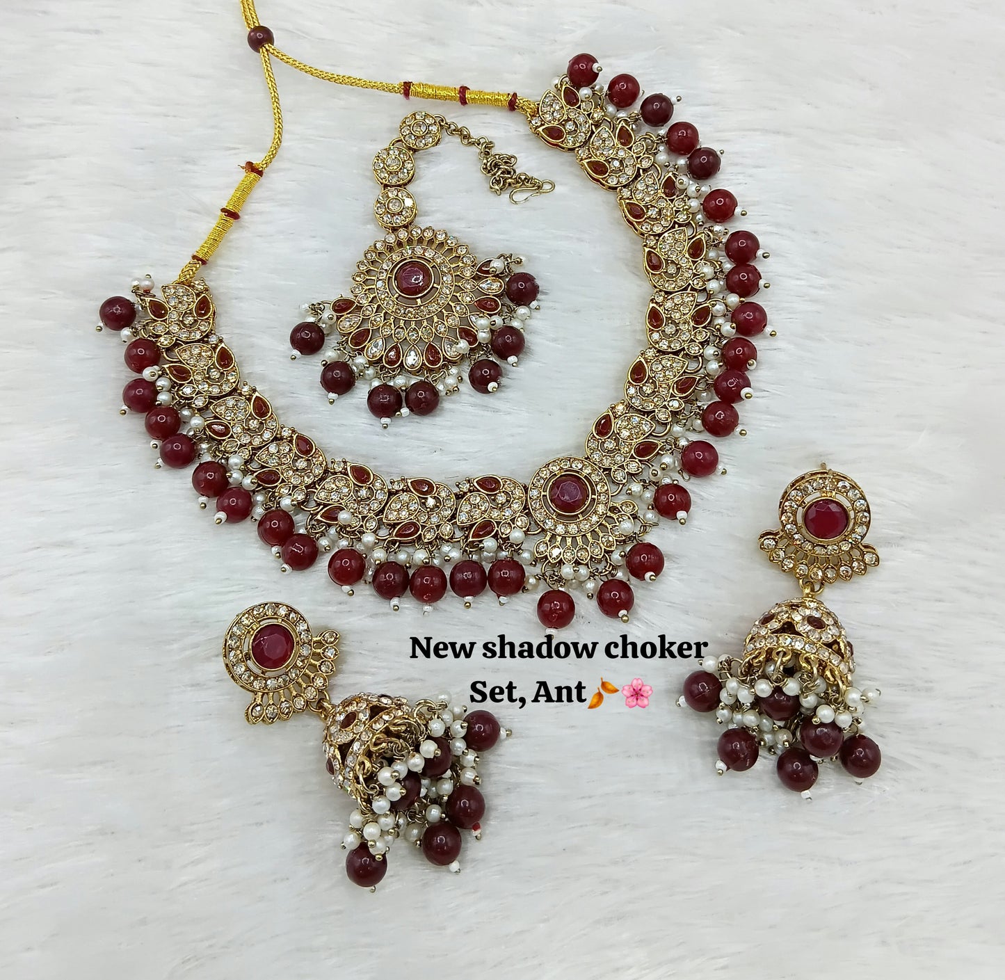 Handcrafted Shadow Choker & Earrings Set – Perfect for Special Occasions