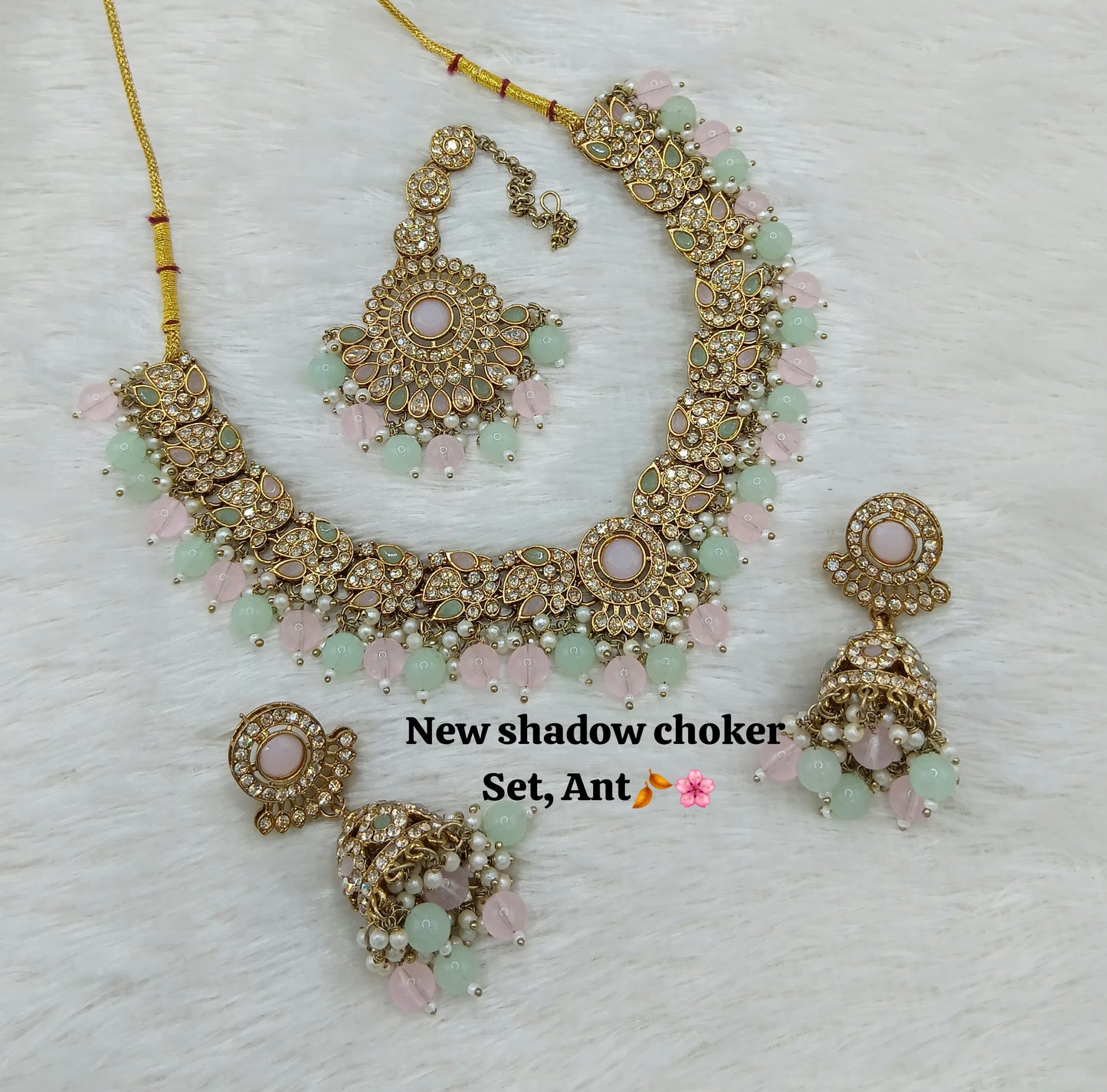 Handcrafted Shadow Choker & Earrings Set – Perfect for Special Occasions