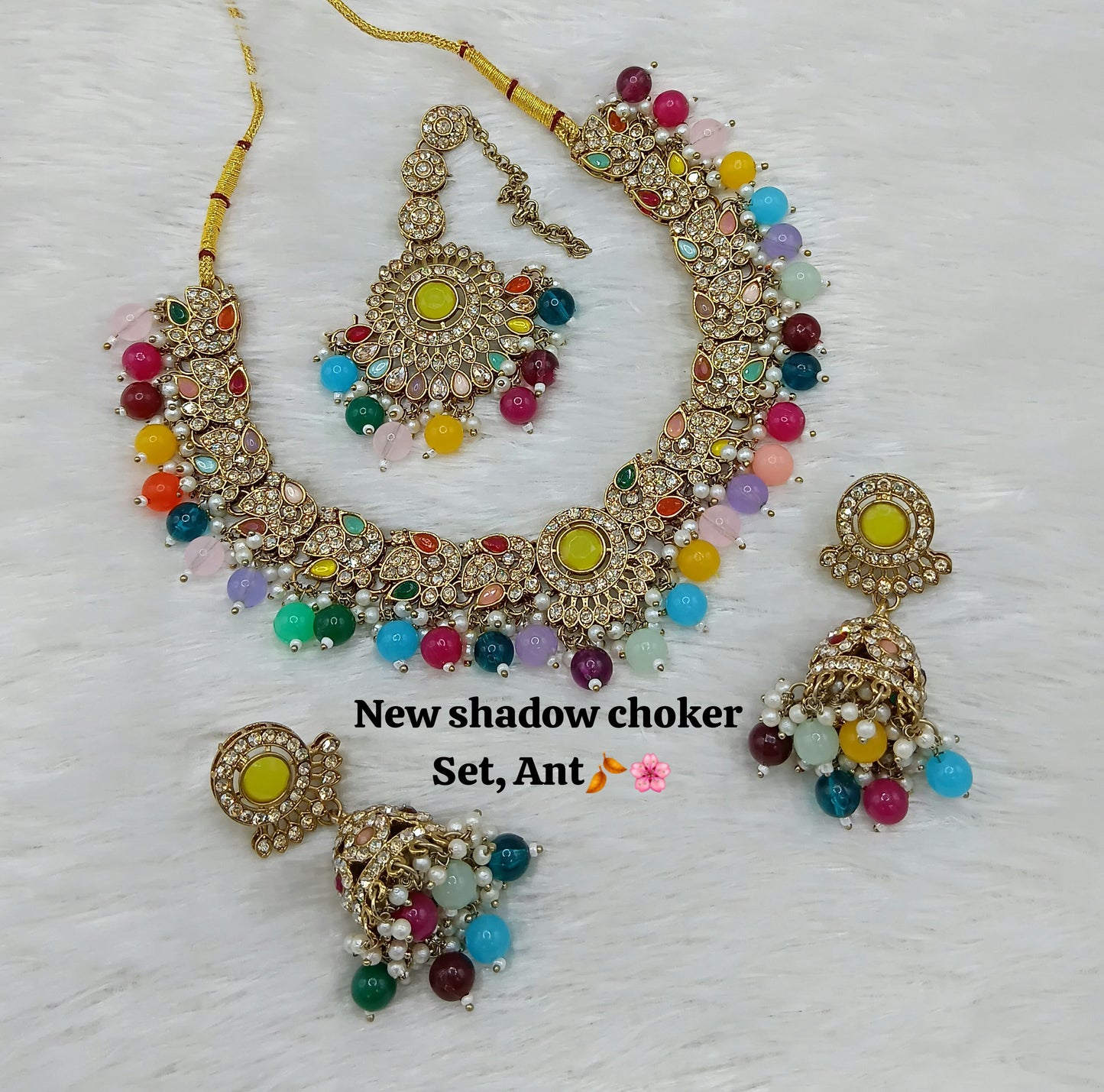 Handcrafted Shadow Choker & Earrings Set – Perfect for Special Occasions