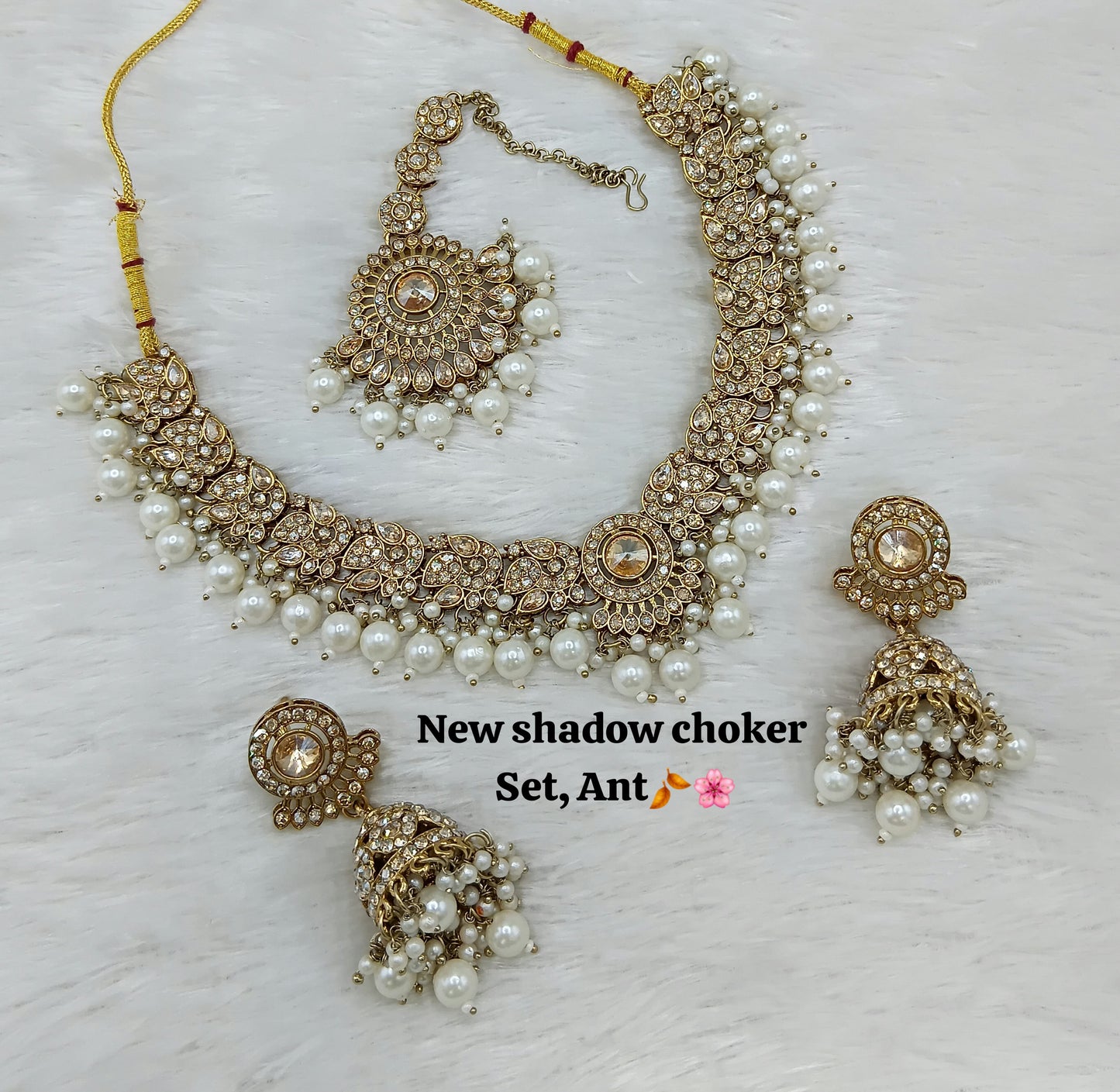 Handcrafted Shadow Choker & Earrings Set – Perfect for Special Occasions