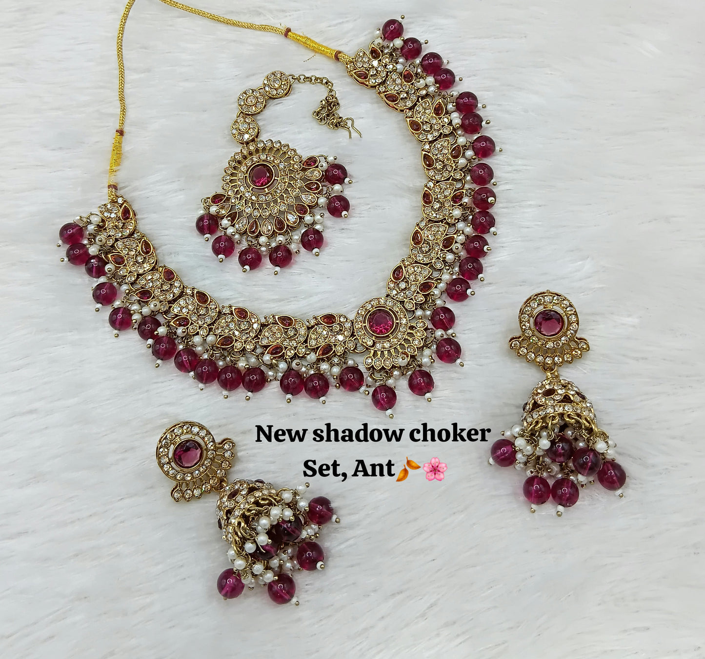 Handcrafted Shadow Choker & Earrings Set – Perfect for Special Occasions