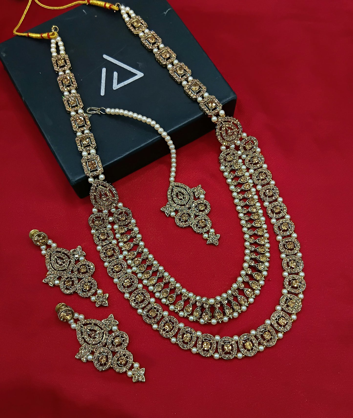 Antique Gold Plated Long Jewellery Set