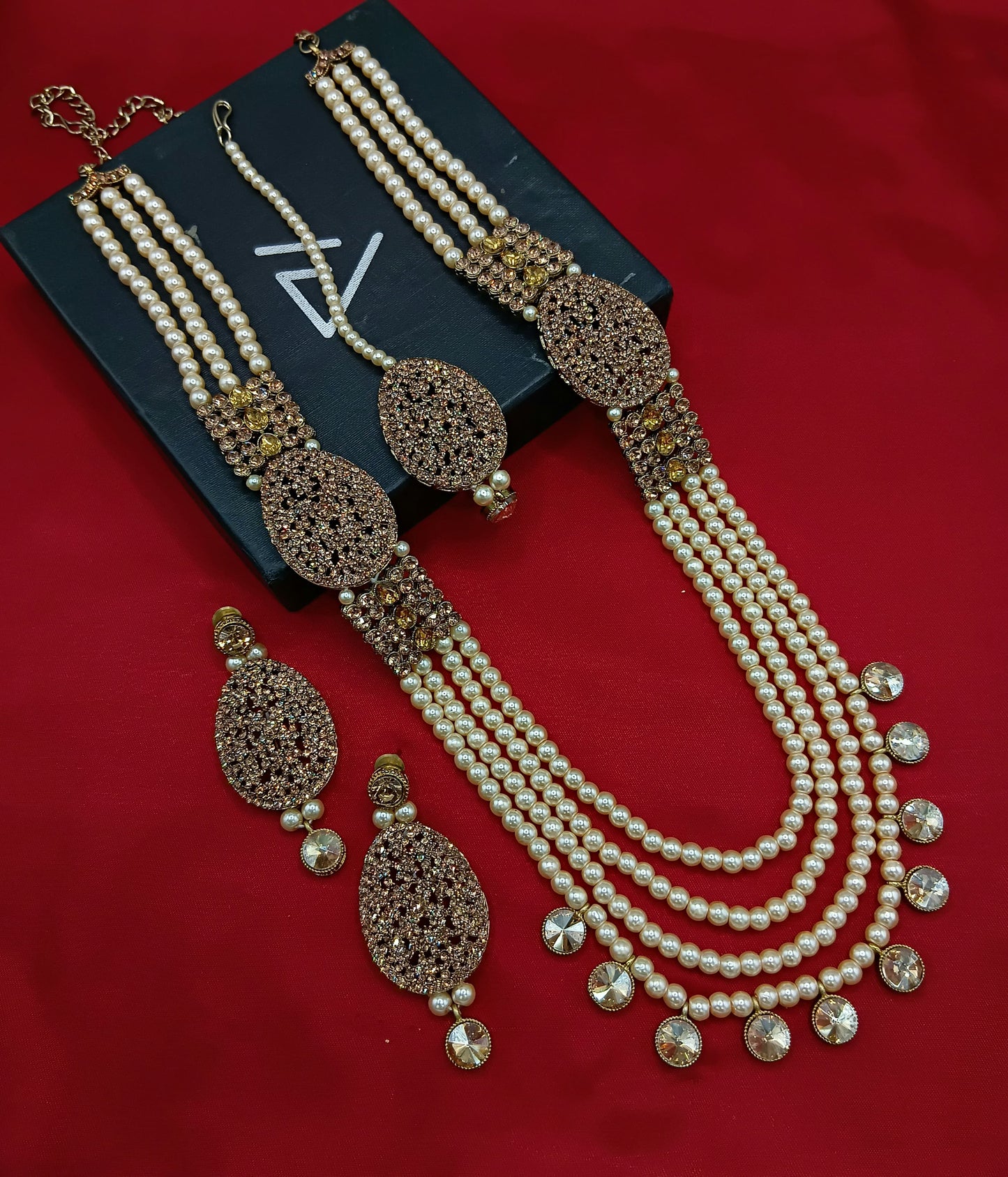 Antique Gold Plated Long jewellery Set