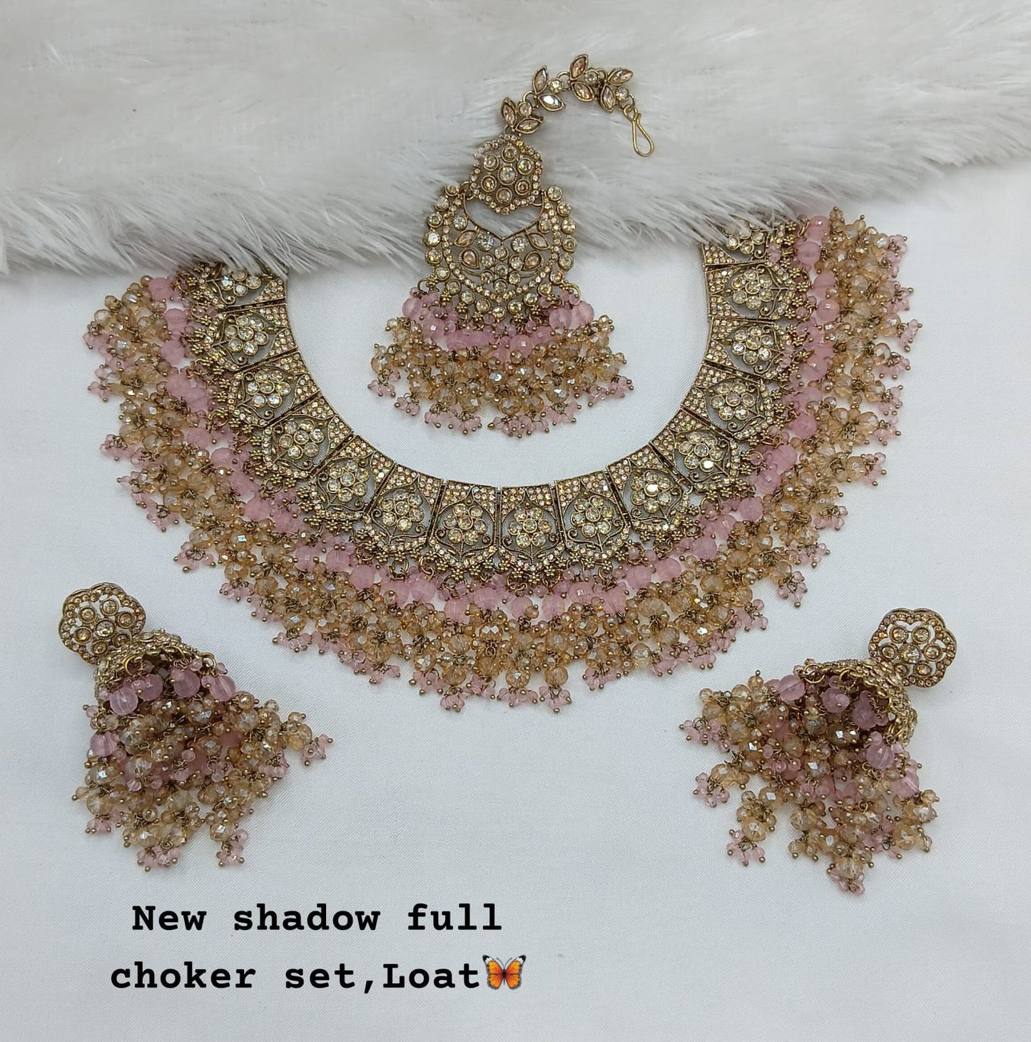 Antique Gold Plated Choker Necklace Set