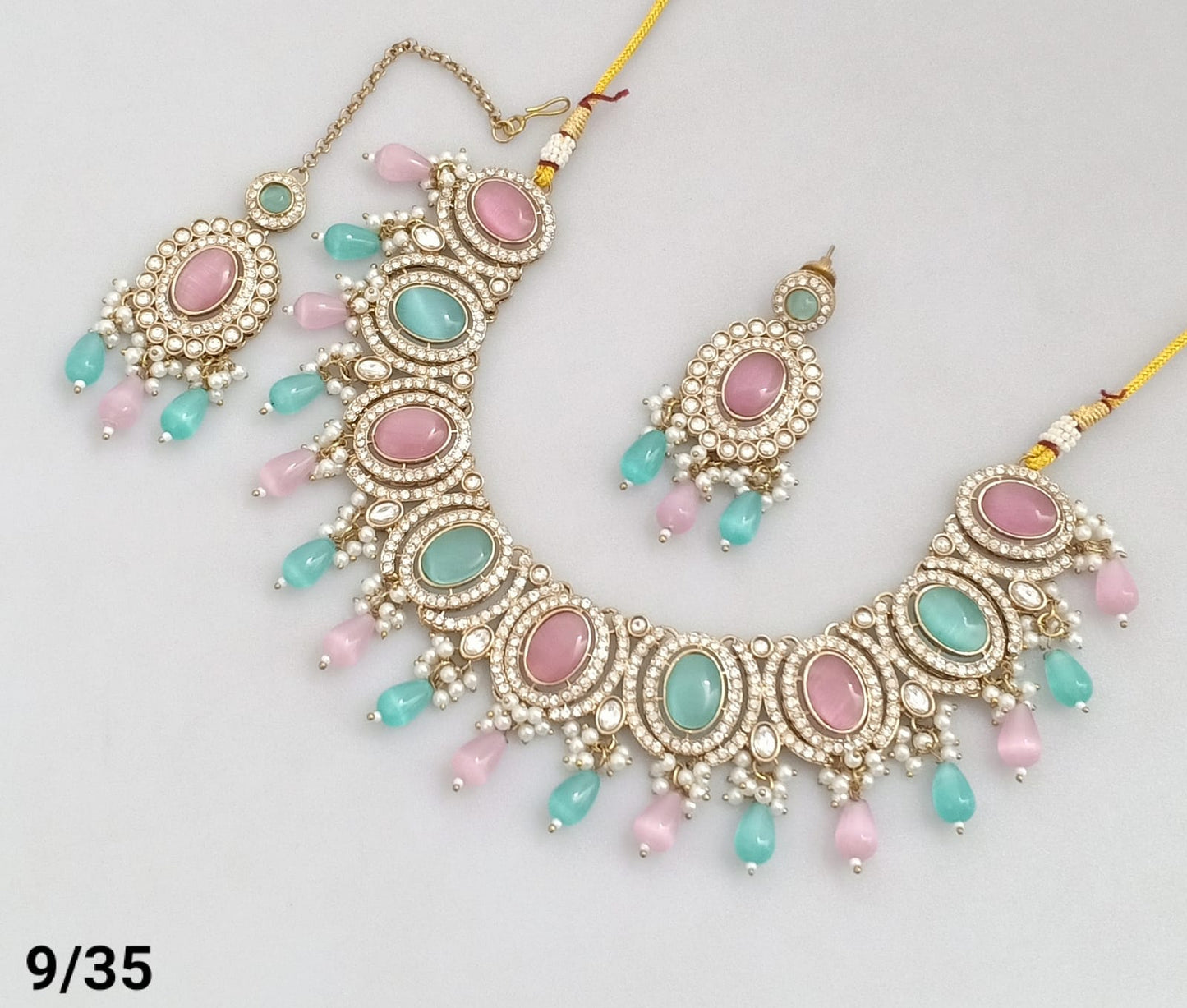 Antique Gold Plated Choker Necklace Set
