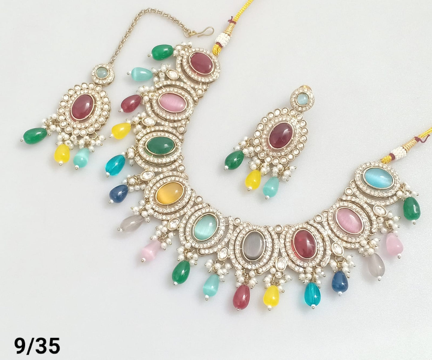Antique Gold Plated Choker Necklace Set
