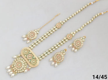Gold Plated Long Kundan Jewellery Set