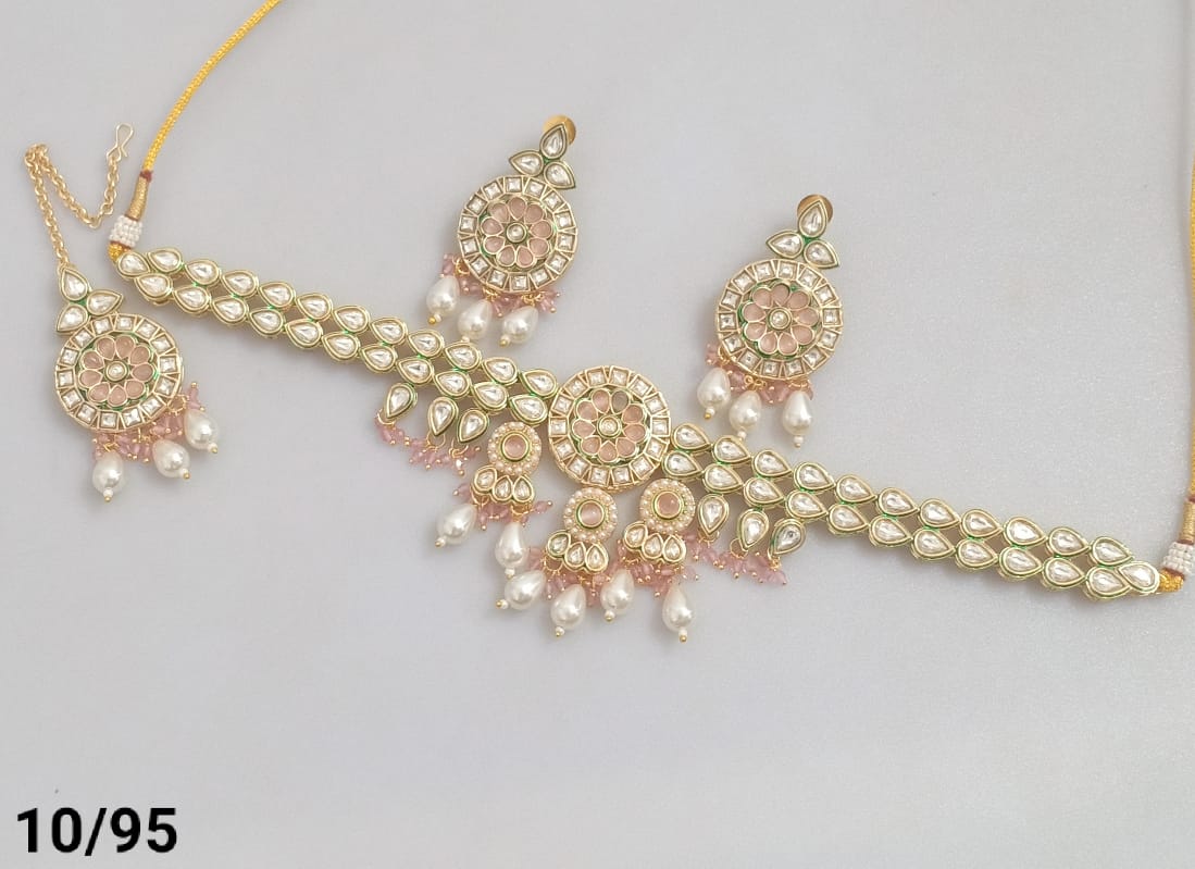 Gold Plated Kundan Necklace Set