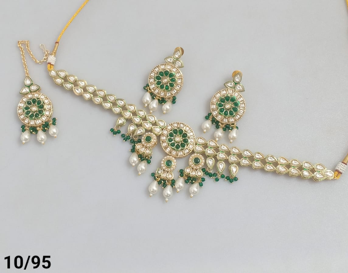 Gold Plated Kundan Necklace Set