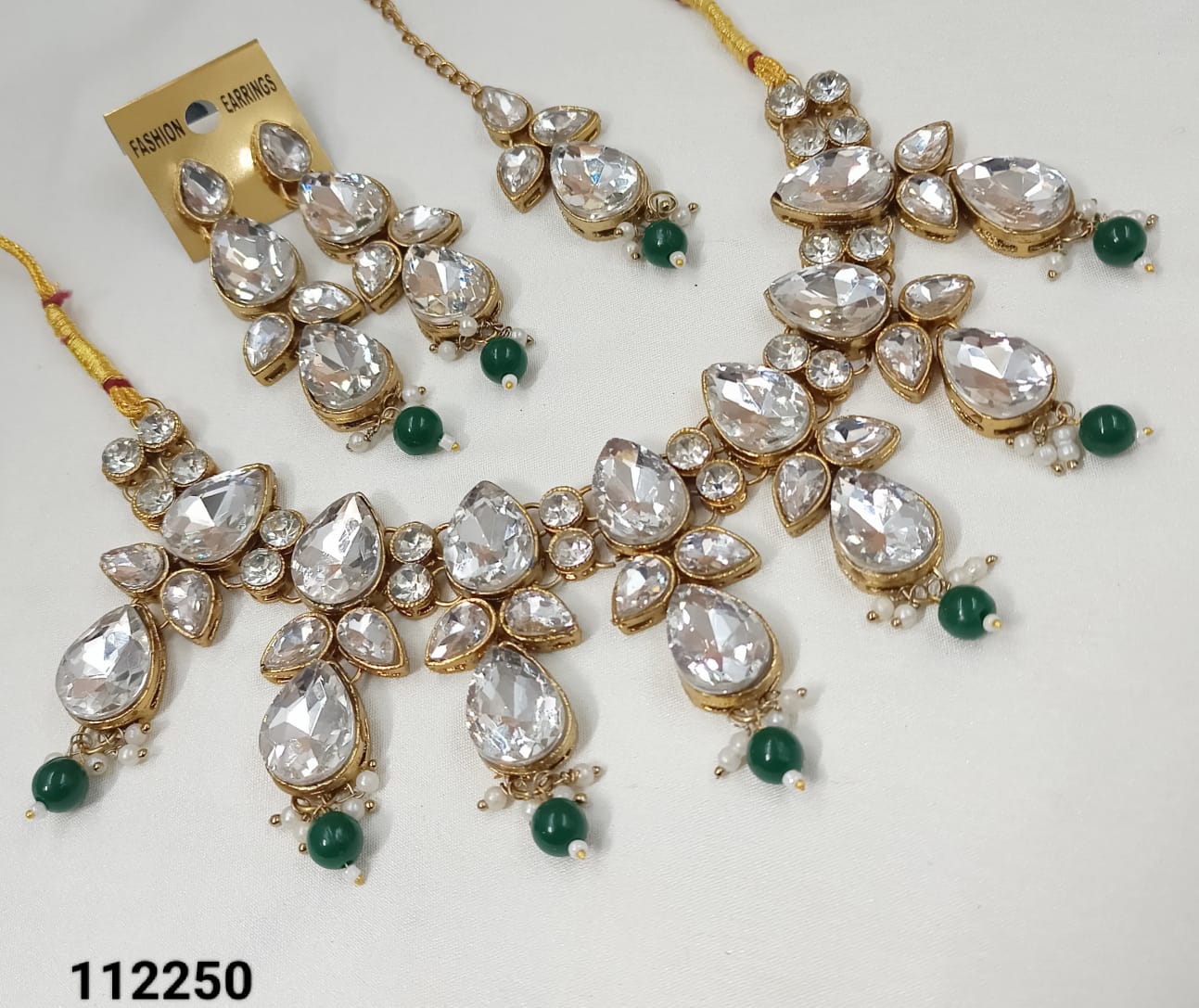 Antique Pearl & Gold Plated Choker Jewellery Set
