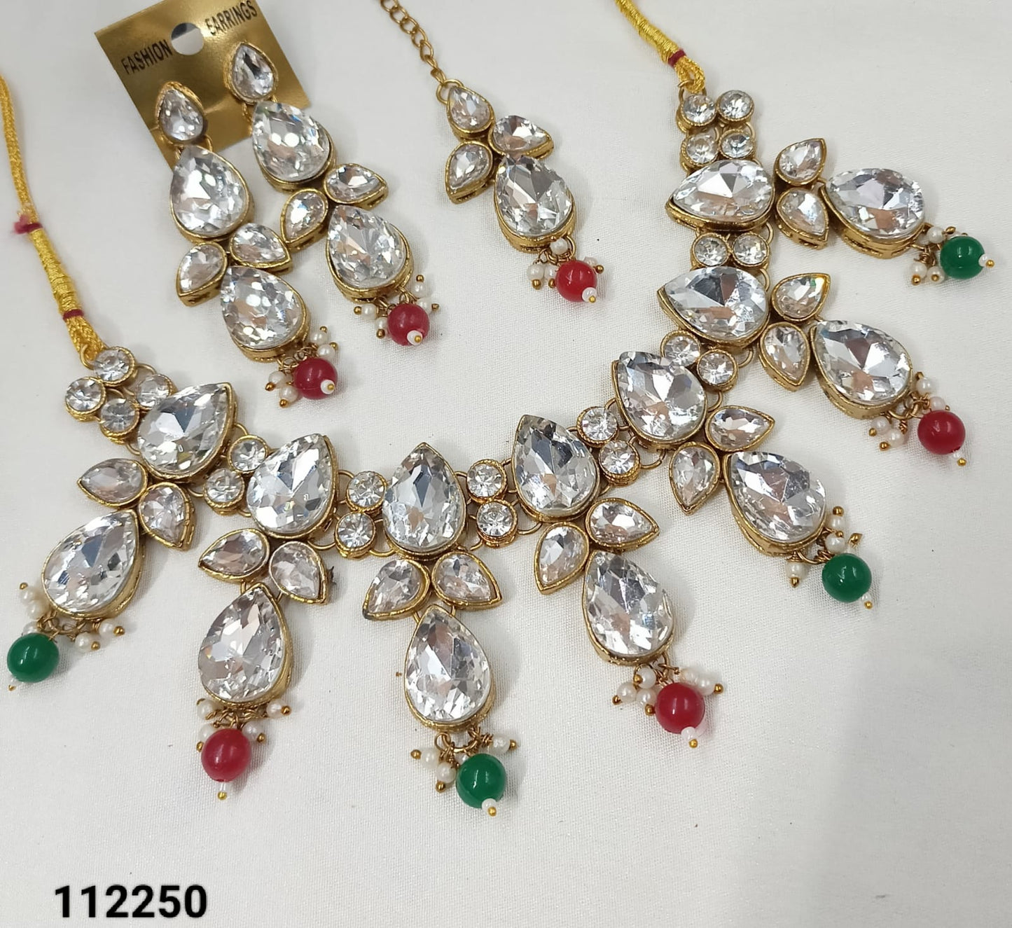 Antique Pearl & Gold Plated Choker Jewellery Set