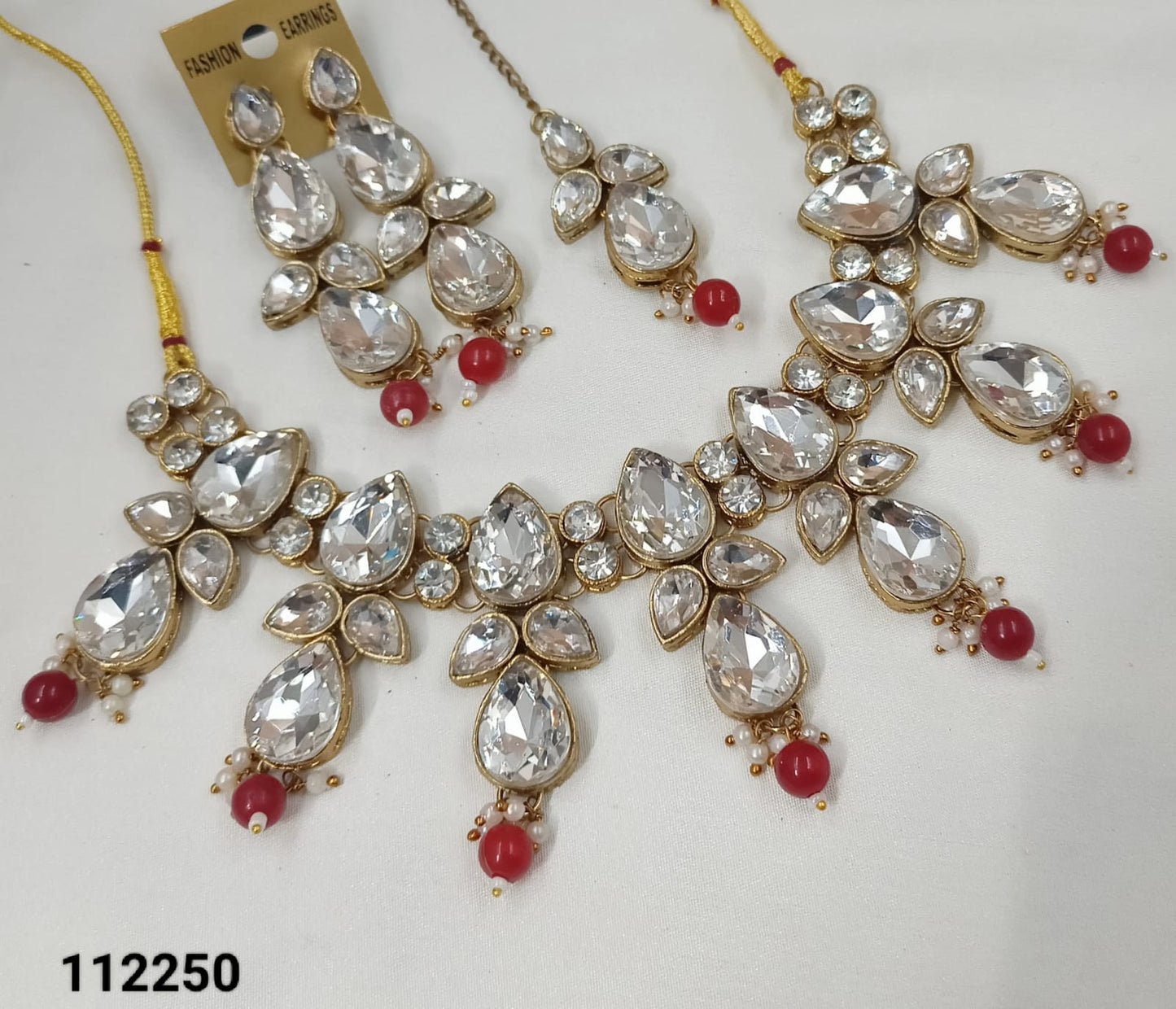Antique Pearl & Gold Plated Choker Jewellery Set