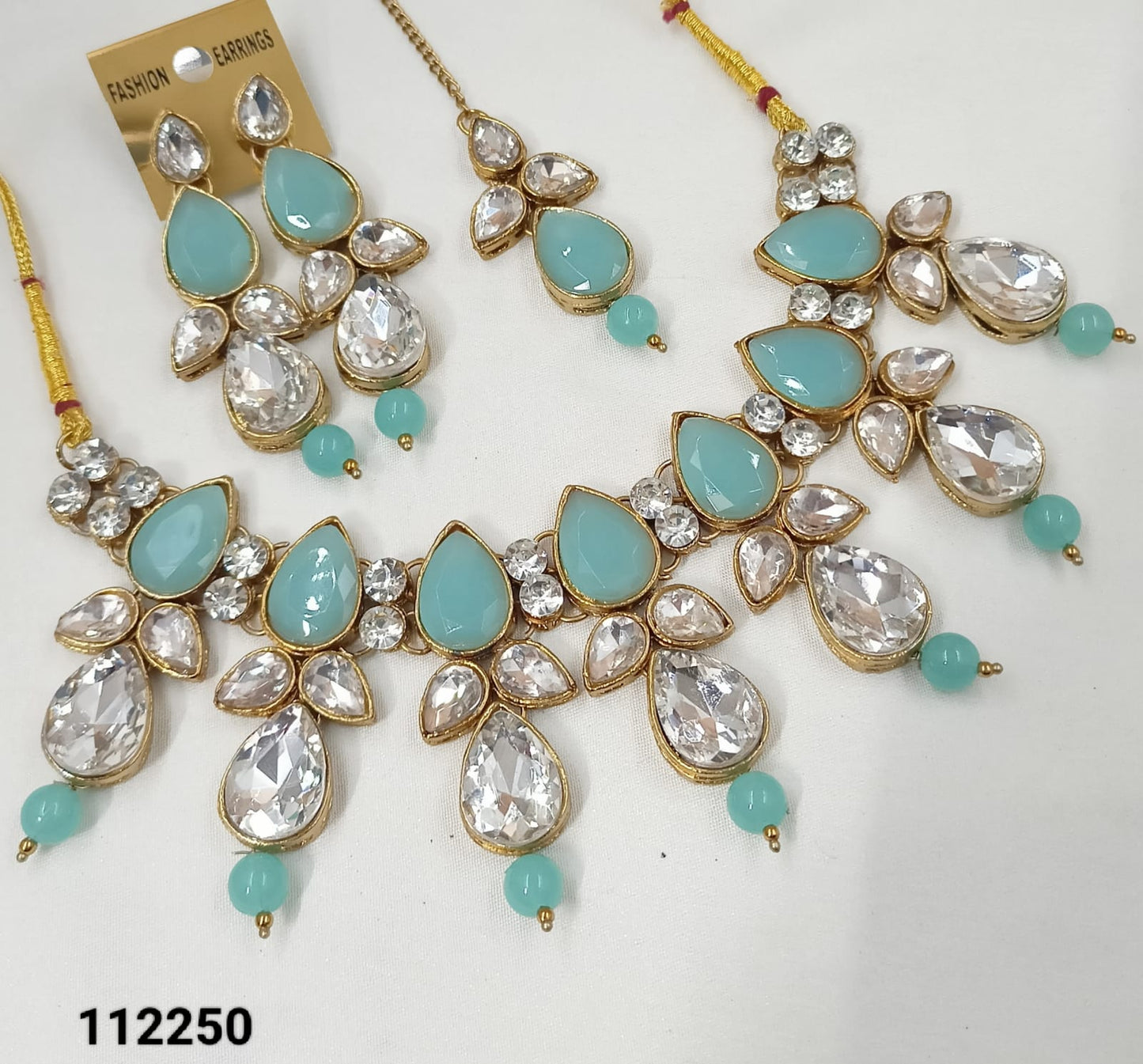 Antique Pearl & Gold Plated Choker Jewellery Set