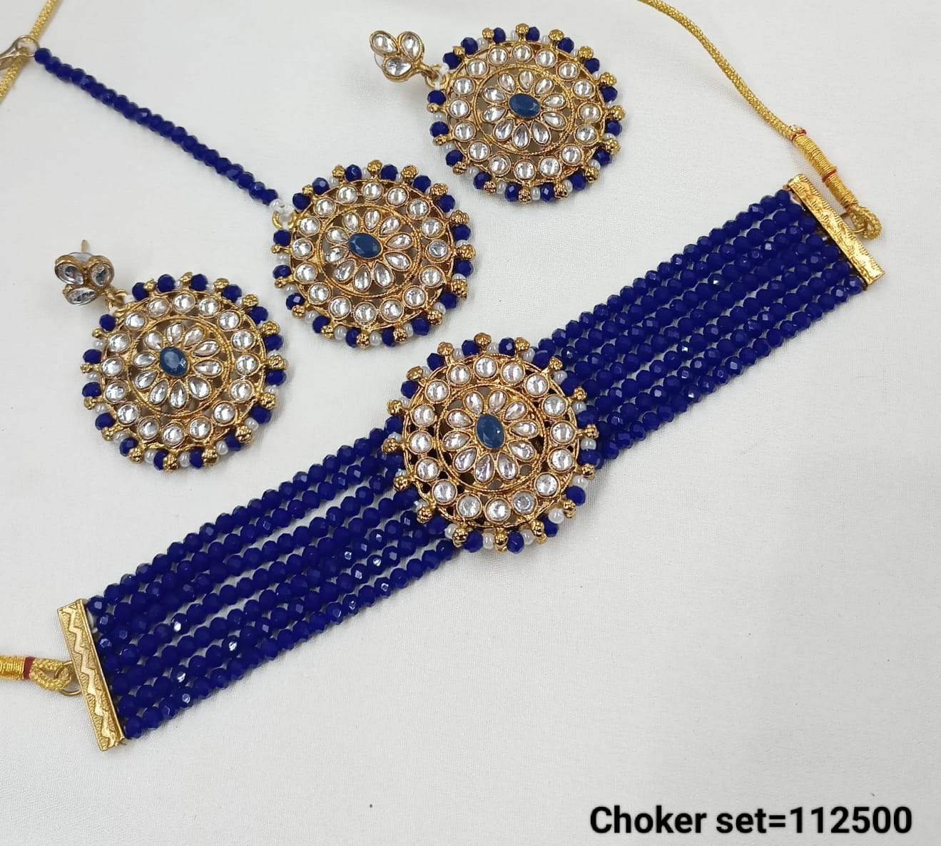 Crystal Stylish Gold Plated Choker Necklace Set