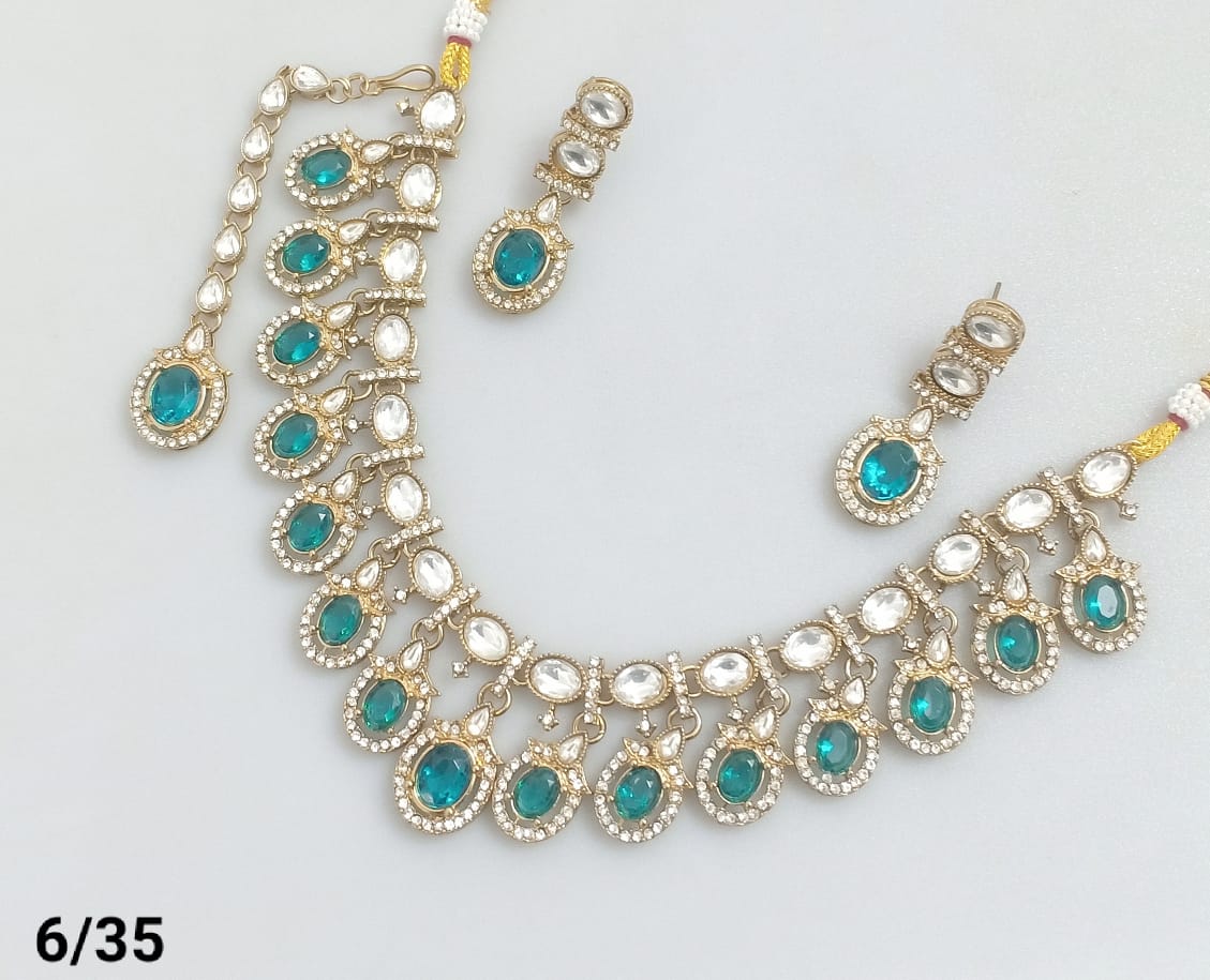 Royal Kundan-Style Necklace and Earring Set – Lucentemarket