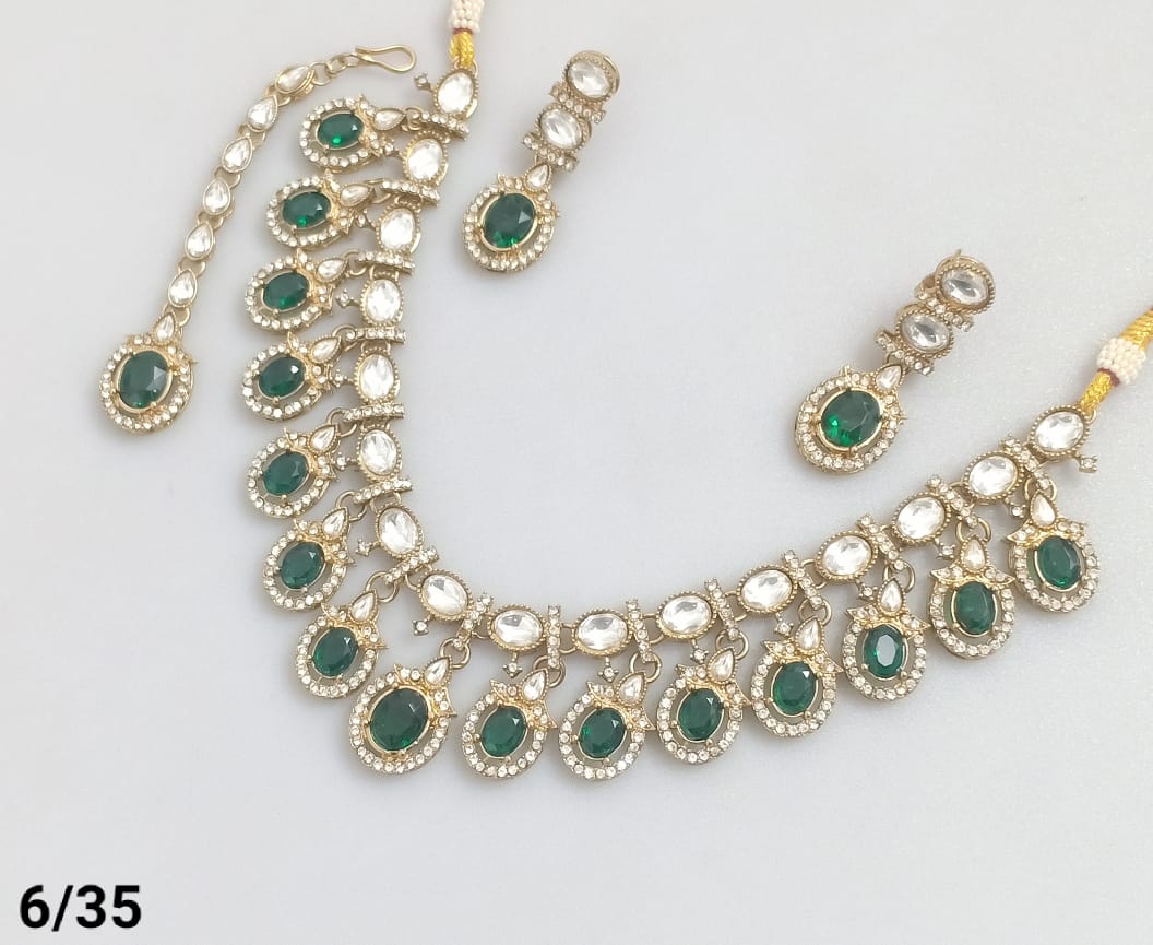 Royal Kundan-Style Necklace and Earring Set – Lucentemarket