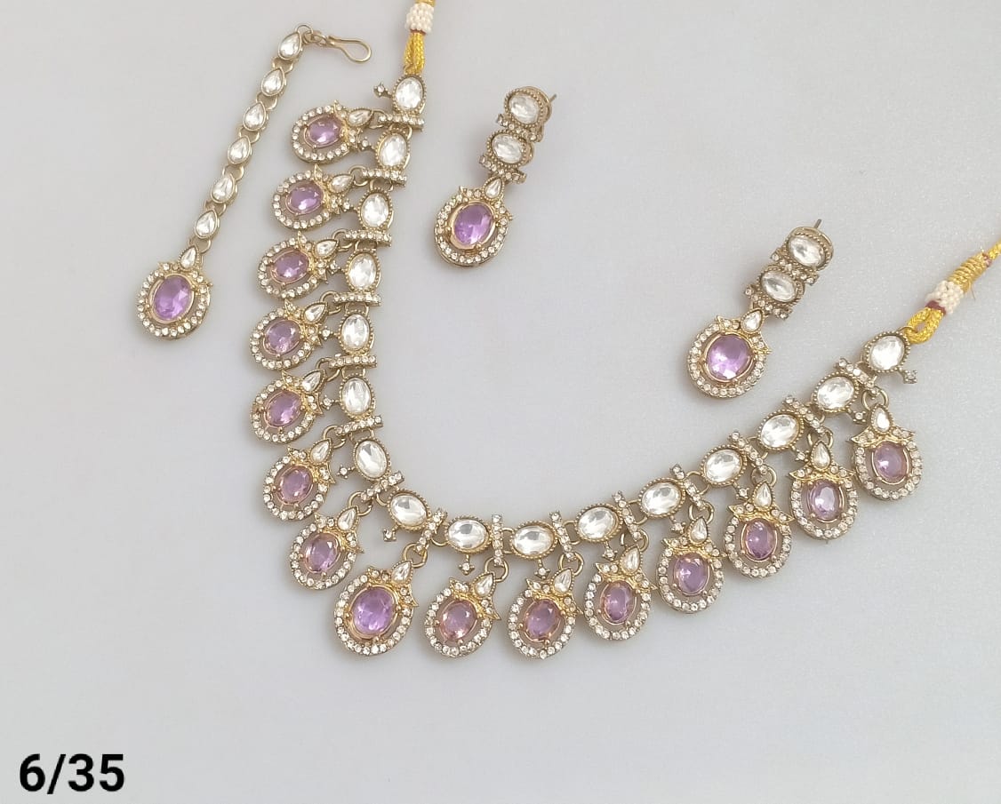 Royal Kundan-Style Necklace and Earring Set – Lucentemarket