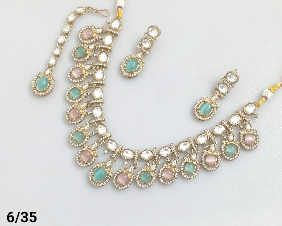 Royal Kundan-Style Necklace and Earring Set – Lucentemarket