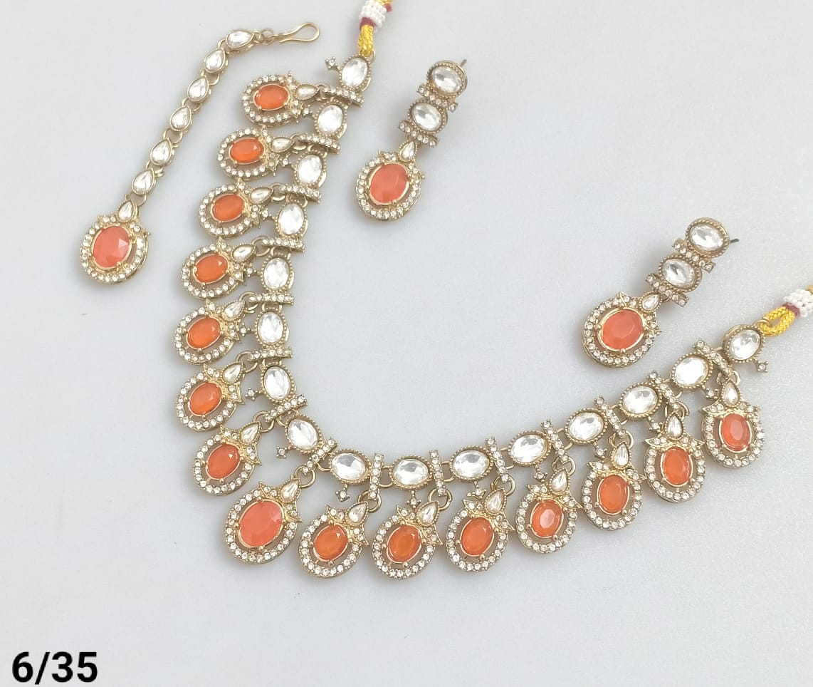 Royal Kundan-Style Necklace and Earring Set – Lucentemarket