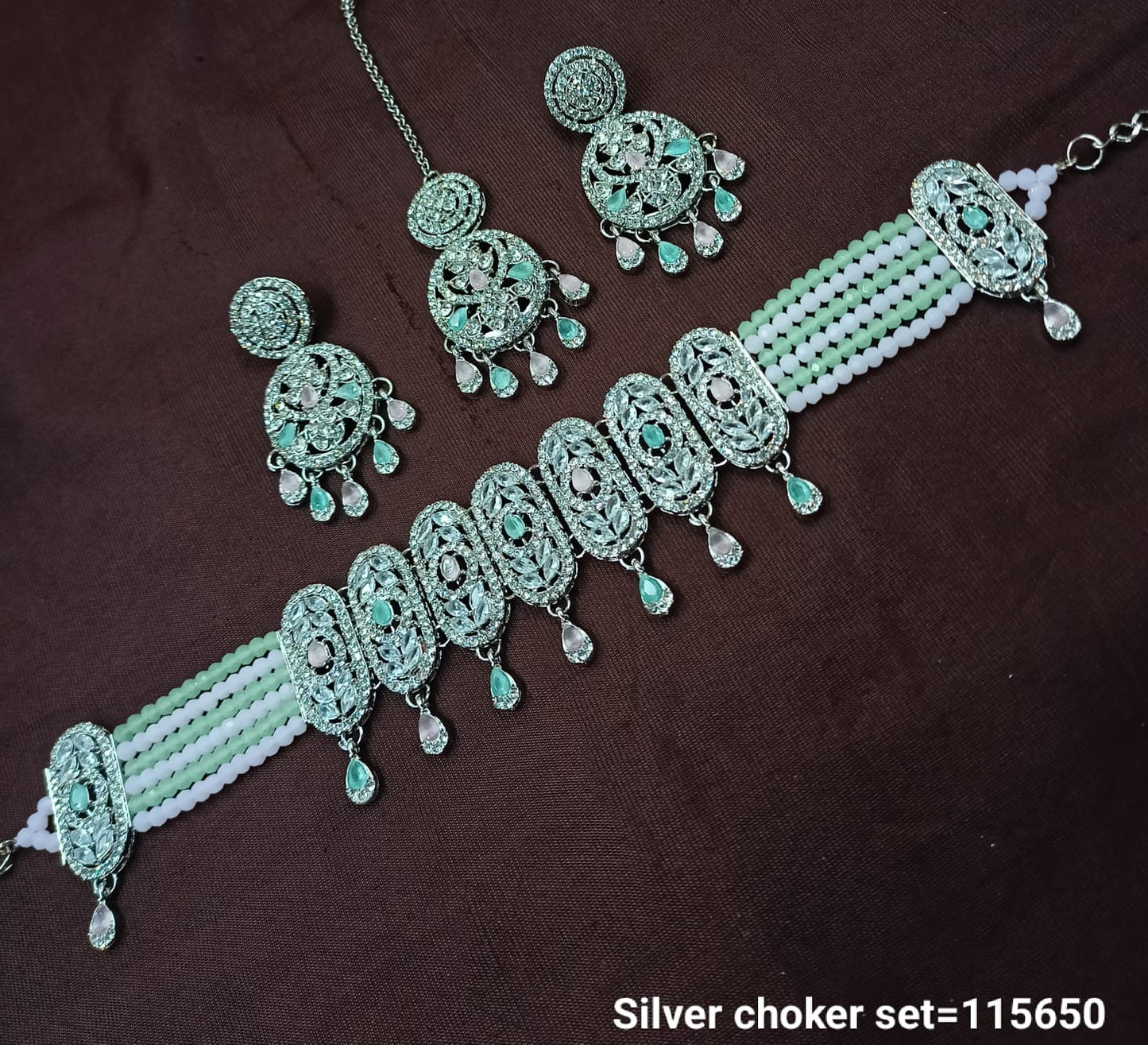 Elegant Designer Choker Set with Matching Earrings