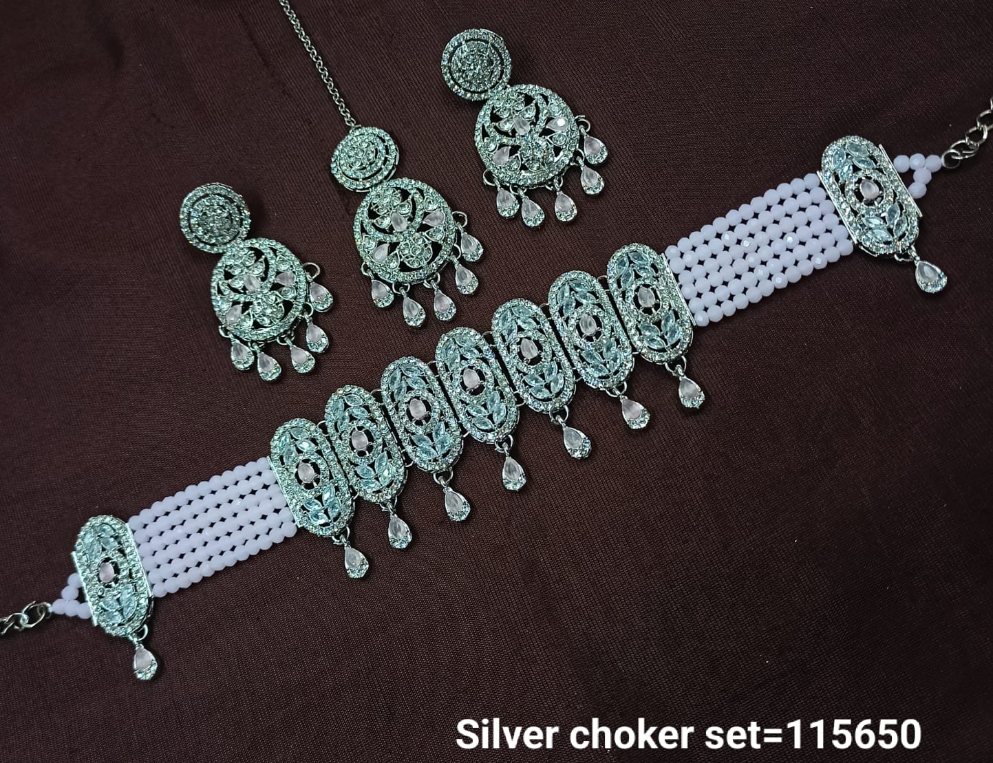 Elegant Designer Choker Set with Matching Earrings