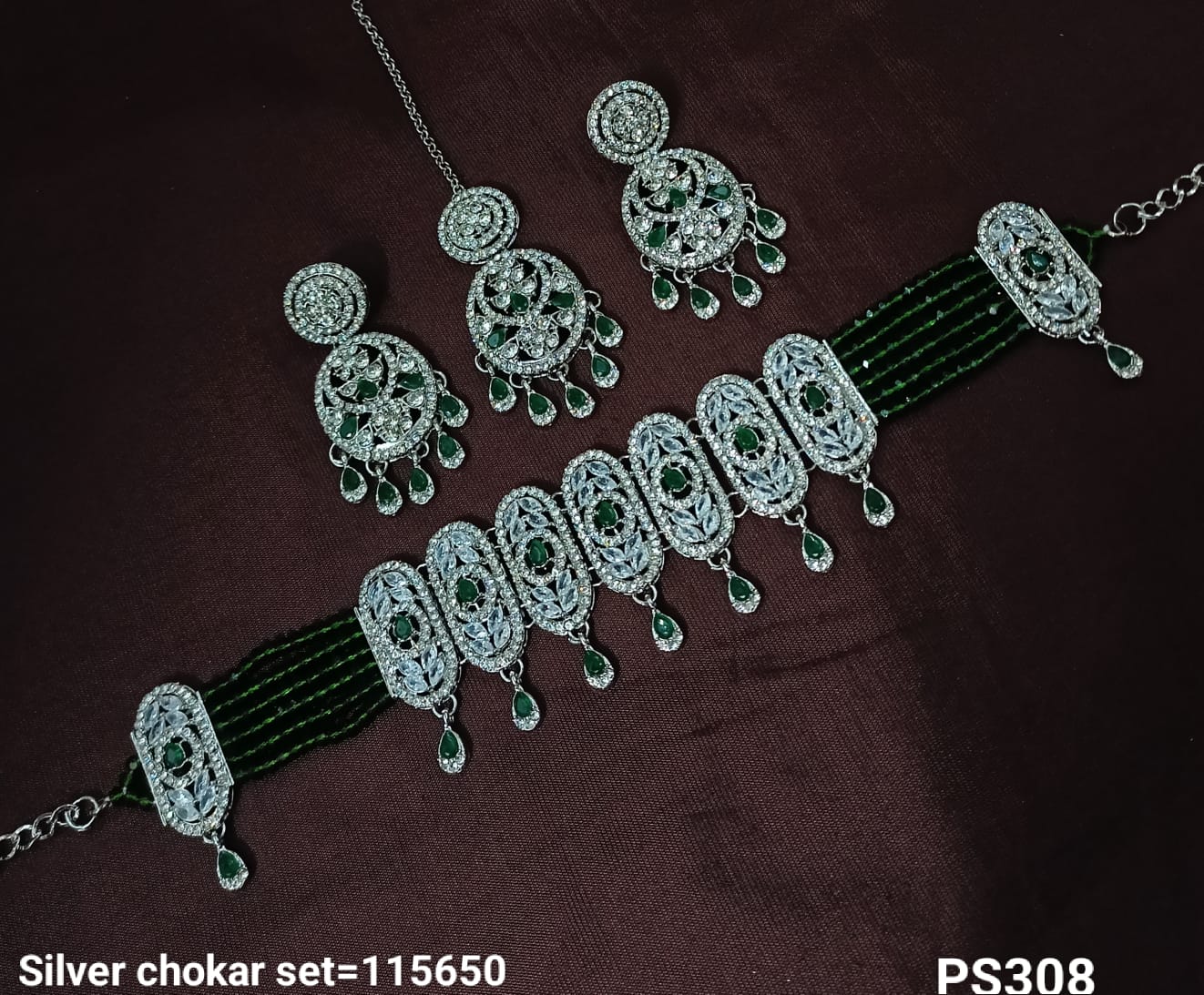 Elegant Designer Choker Set with Matching Earrings