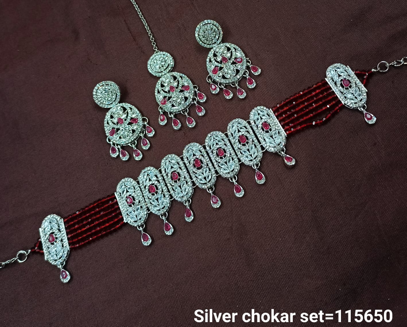 Elegant Designer Choker Set with Matching Earrings