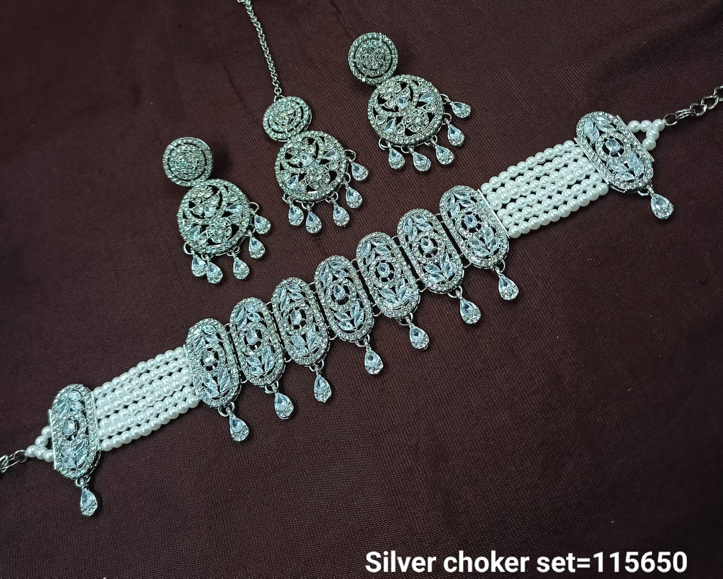 Elegant Designer Choker Set with Matching Earrings