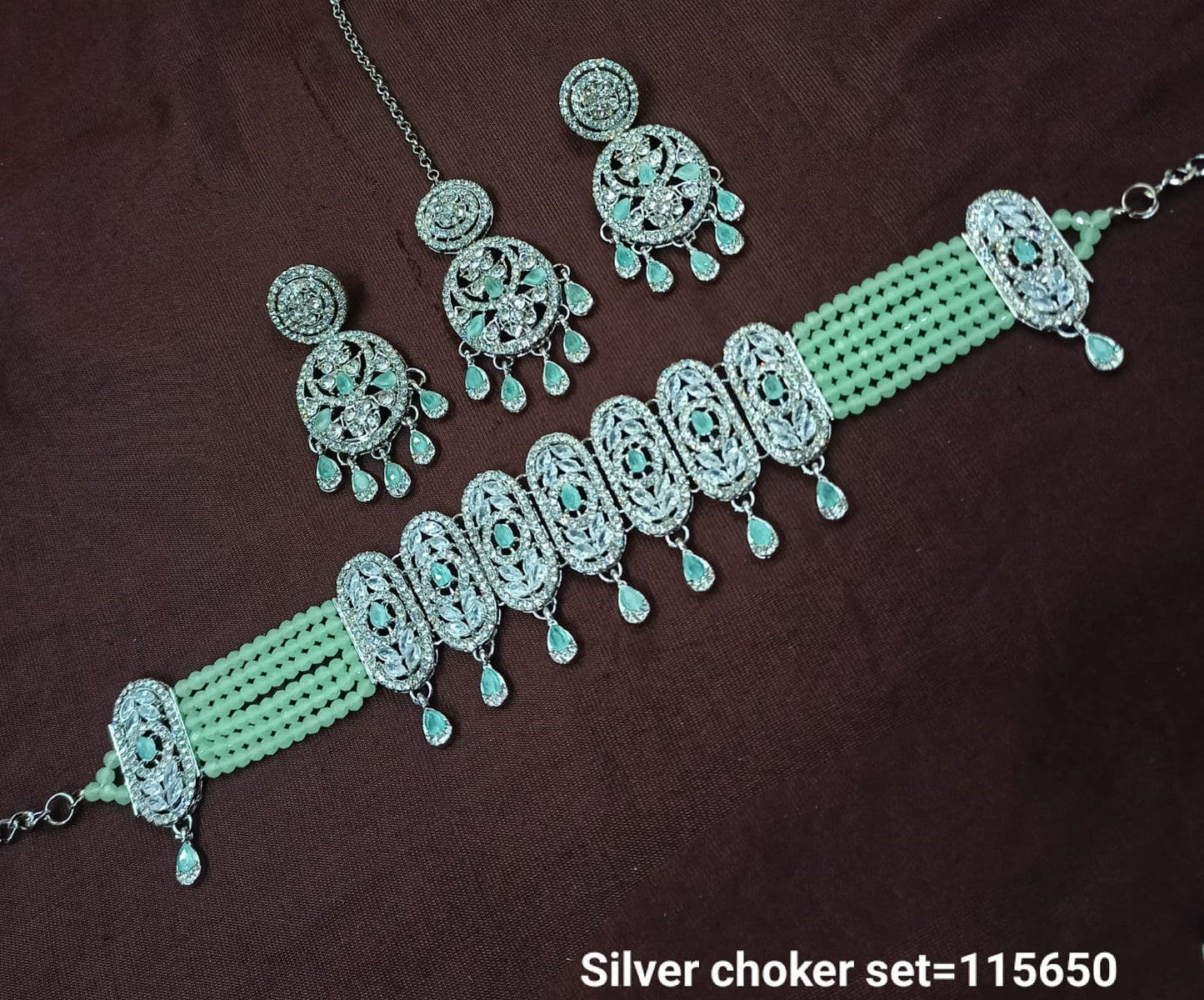 Elegant Designer Choker Set with Matching Earrings