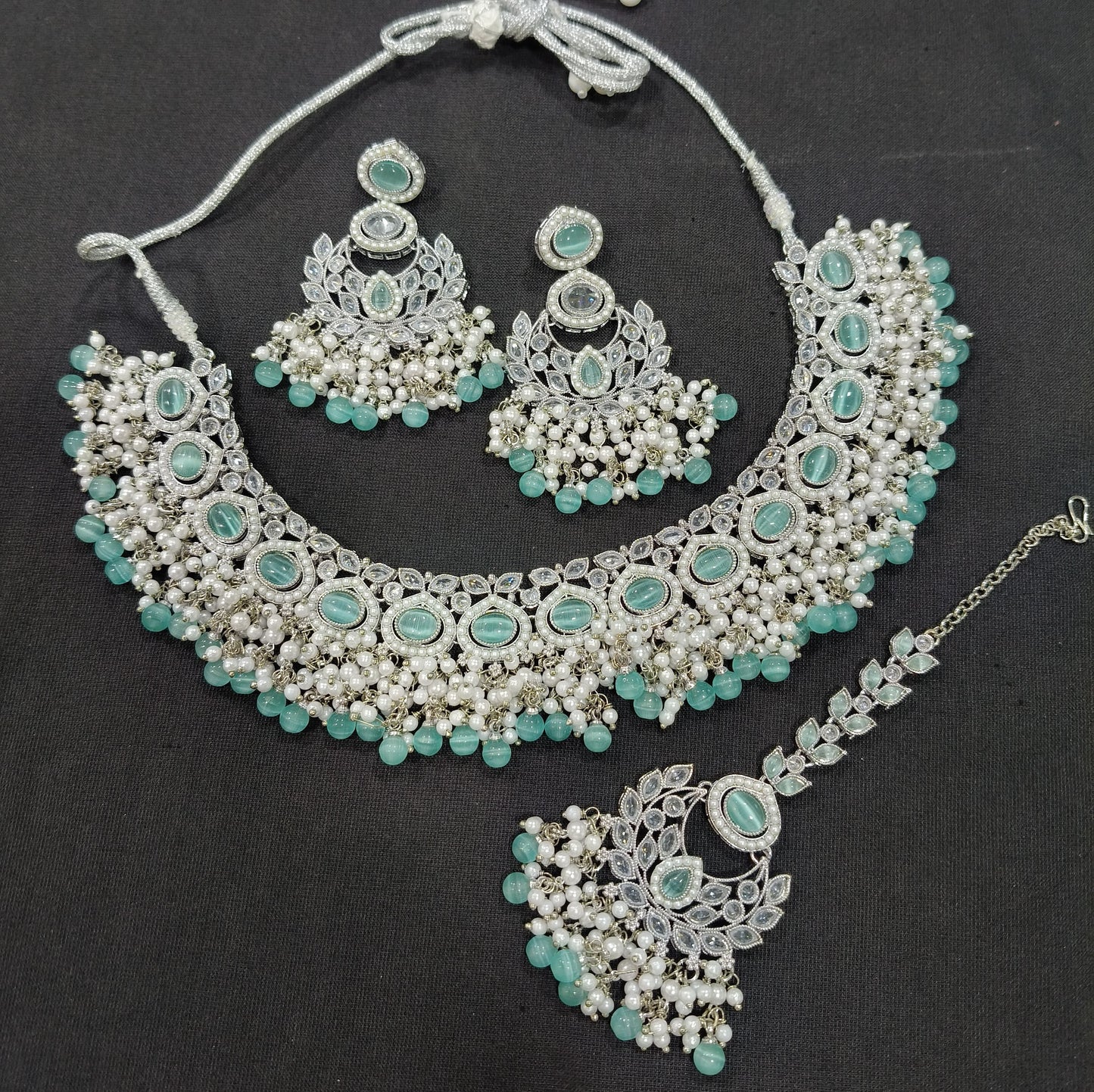Traditional Pearl Cluster Choker Necklace Set – Bridal & Festive Wear