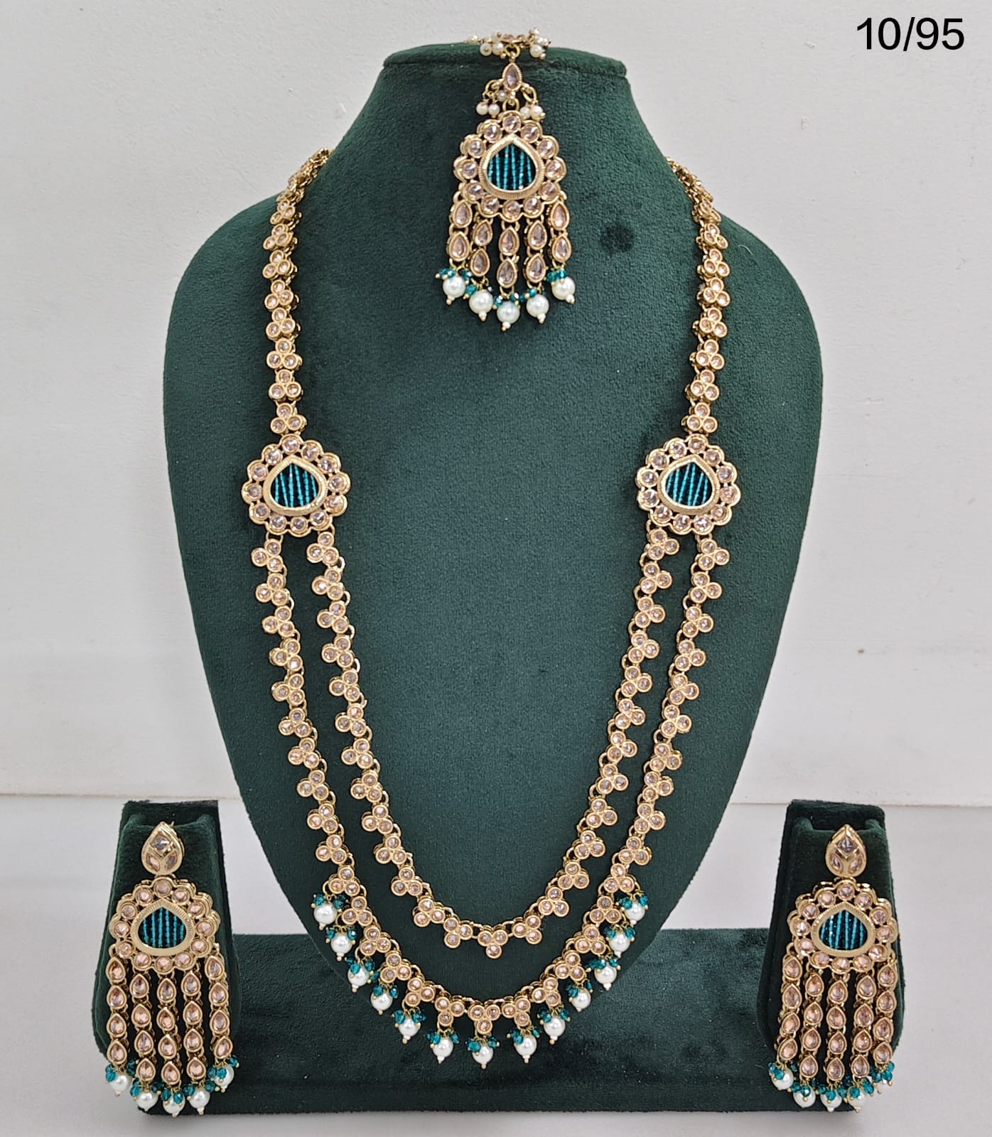 Kundan Long Necklace Set with Chandbali Earrings – Elegant Ethnic Jewelry Set for Women