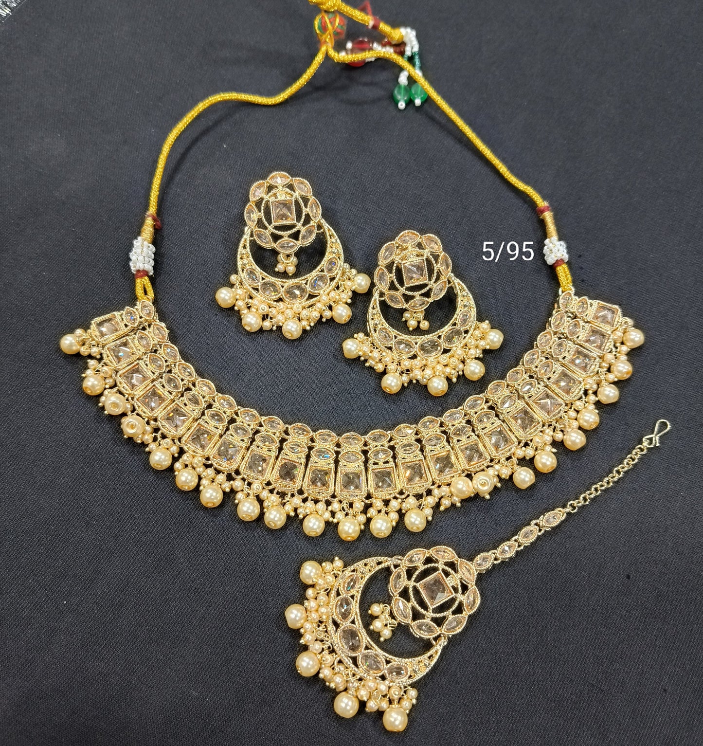 Traditional CZ Gold Plated Choker Necklace Set – Bridal & Festive Wear Jewelry