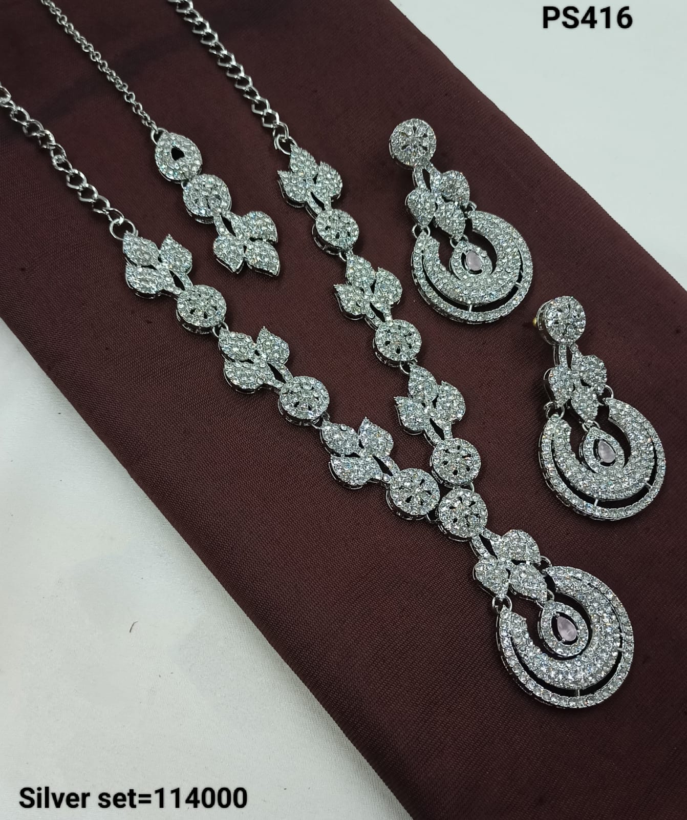 Elegant Silver Necklace & Earrings Set – Timeless Formal Jewelry