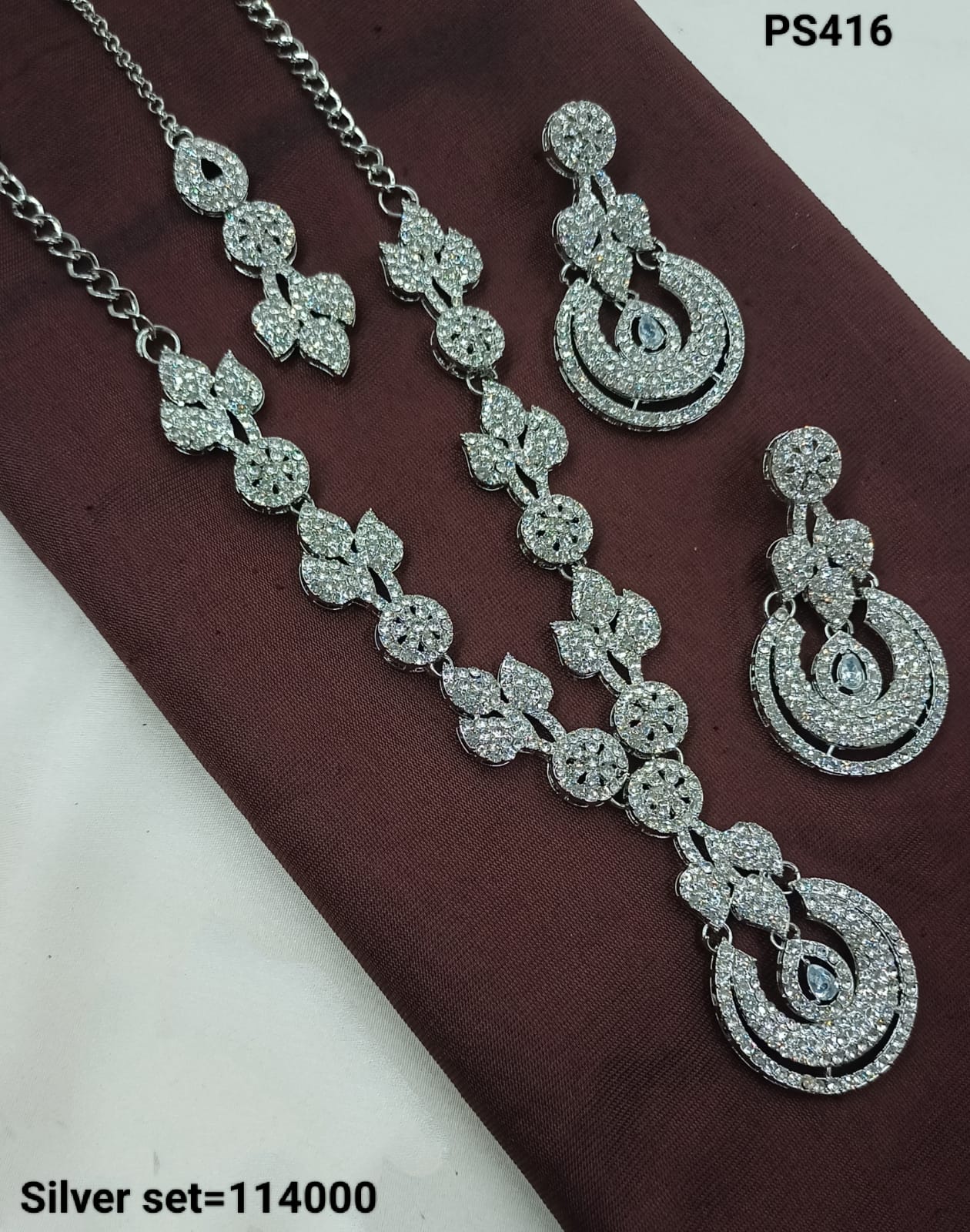 Elegant Silver Necklace & Earrings Set – Timeless Formal Jewelry
