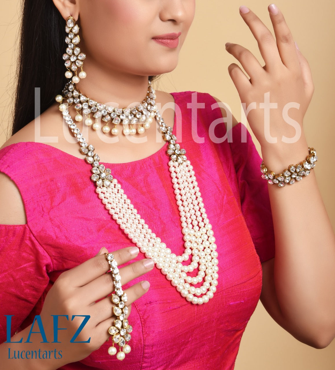 CZ Stone Gold Plated Jewellery Set