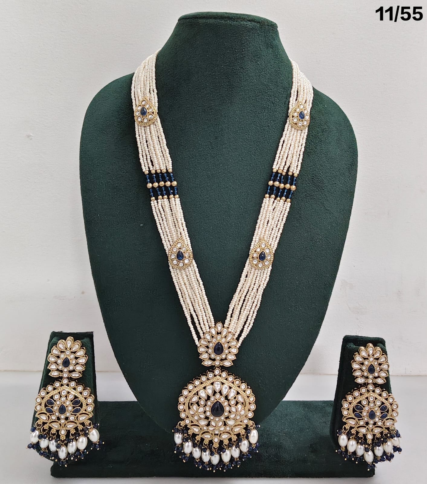 Elegant CZ Long Necklace Set with Earrings – Bridal & Party Jewelry