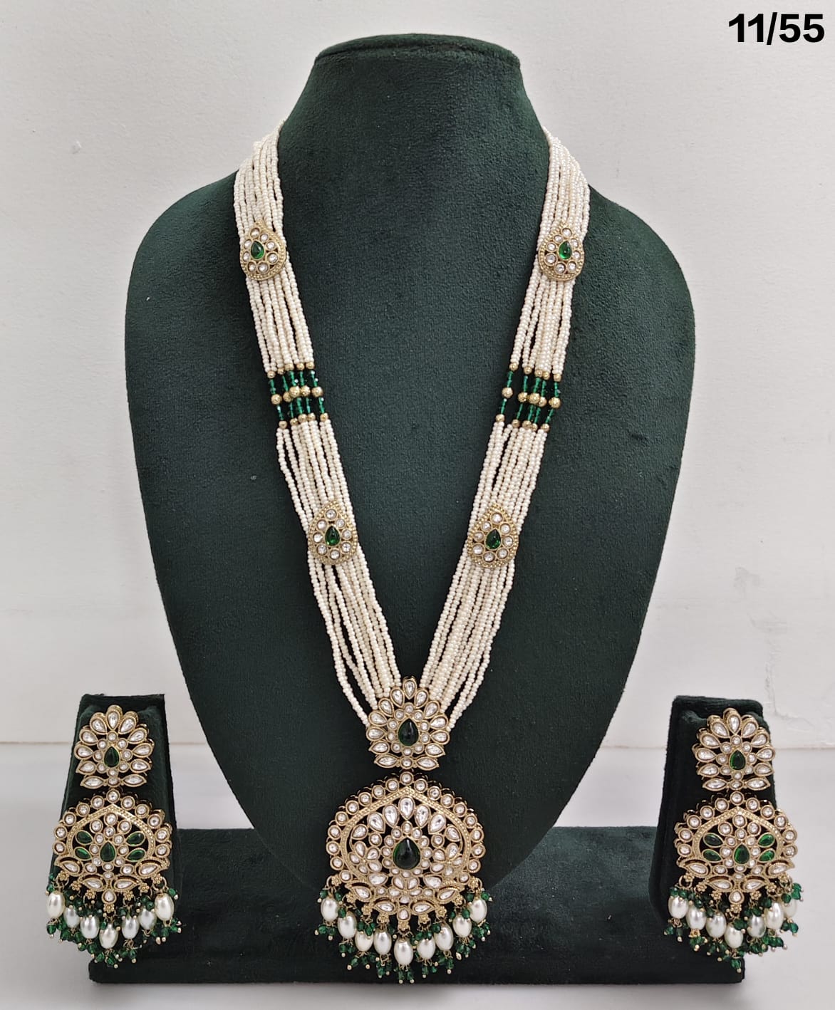 Elegant CZ Long Necklace Set with Earrings – Bridal & Party Jewelry