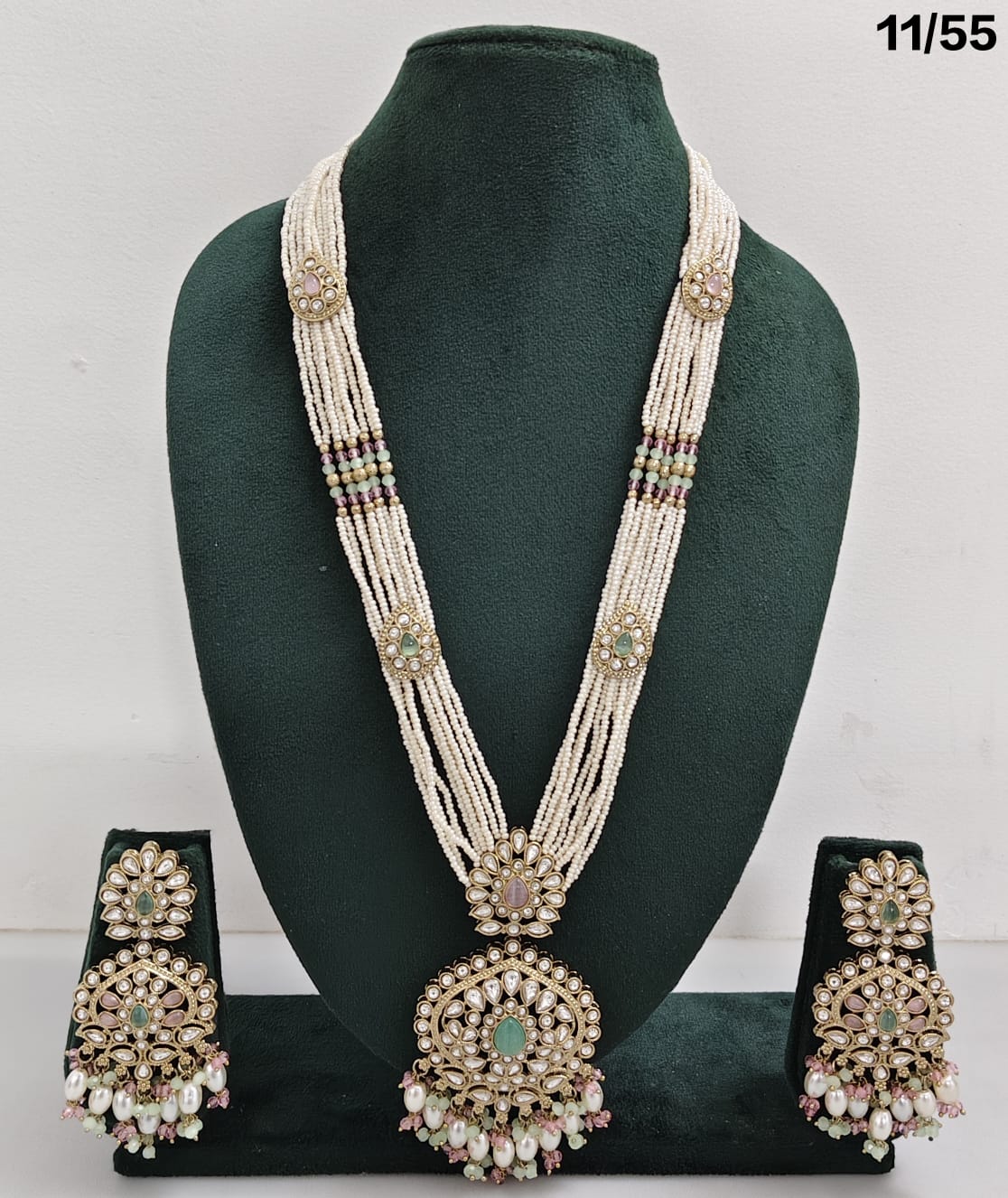 Elegant CZ Long Necklace Set with Earrings – Bridal & Party Jewelry