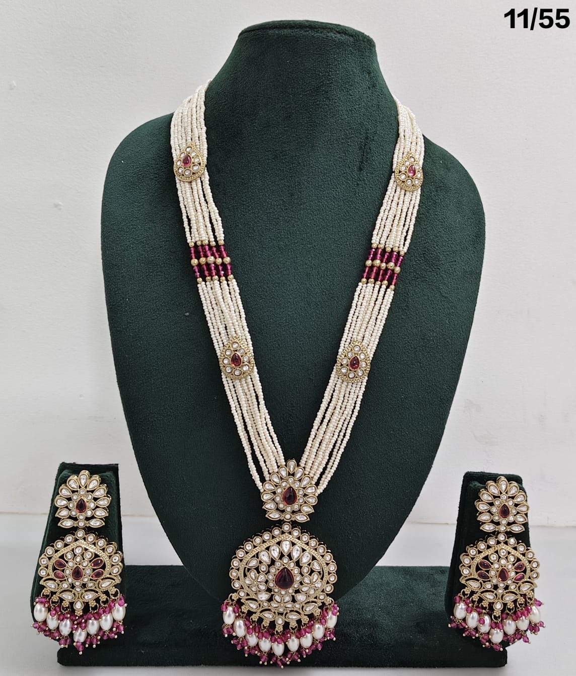 Elegant CZ Long Necklace Set with Earrings – Bridal & Party Jewelry