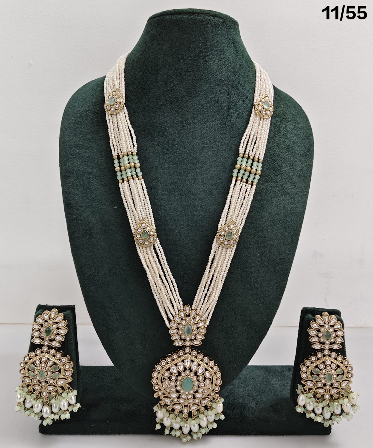 Elegant CZ Long Necklace Set with Earrings – Bridal & Party Jewelry