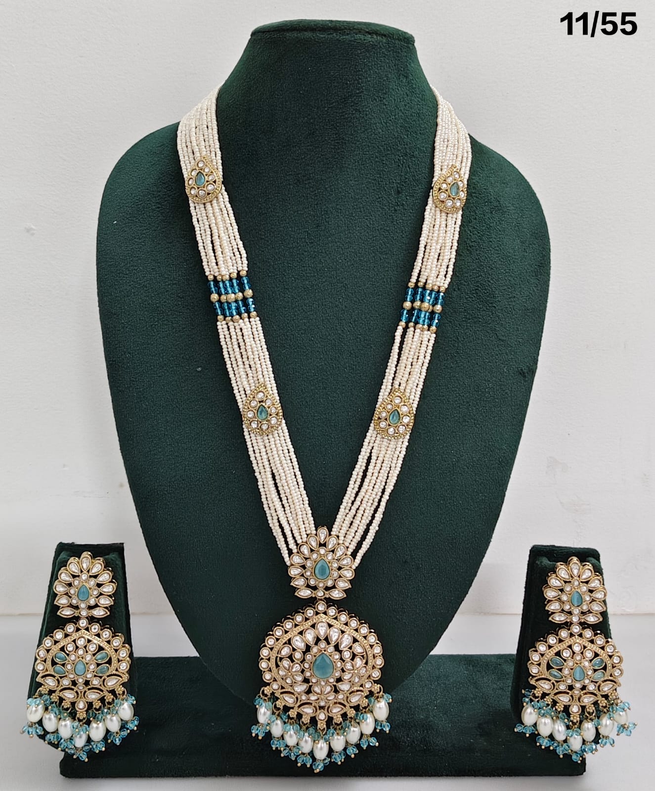 Elegant CZ Long Necklace Set with Earrings – Bridal & Party Jewelry