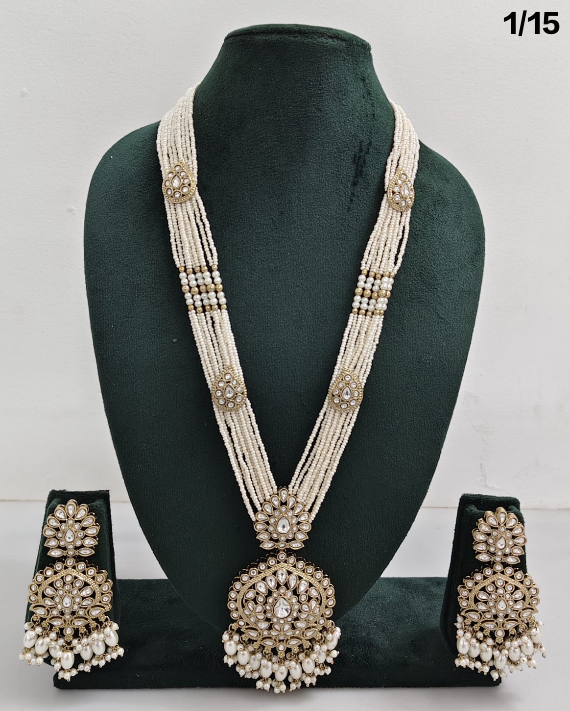 Elegant CZ Long Necklace Set with Earrings – Bridal & Party Jewelry