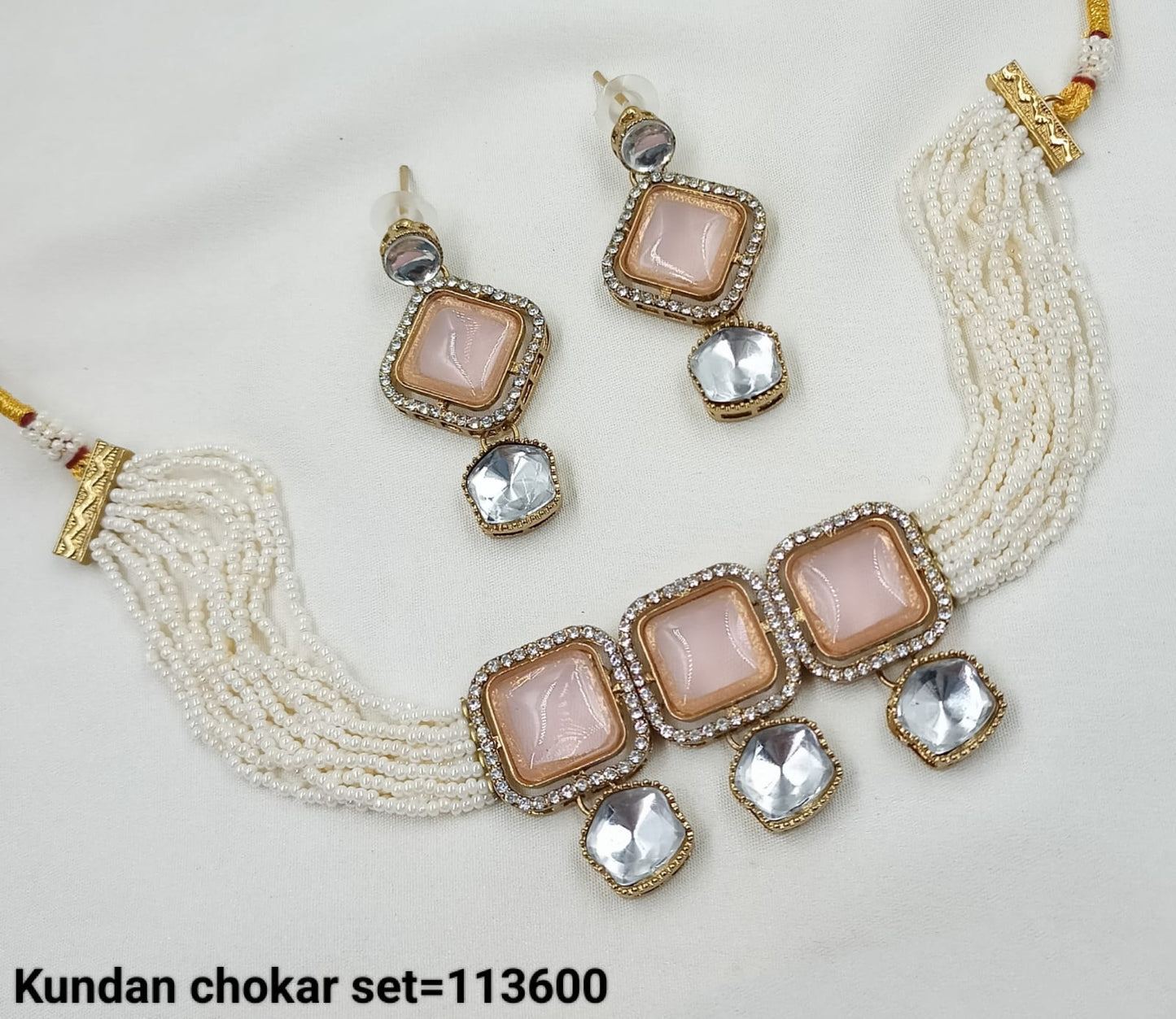 Elegant Traditional Choker Set with Multi-Strand Beads