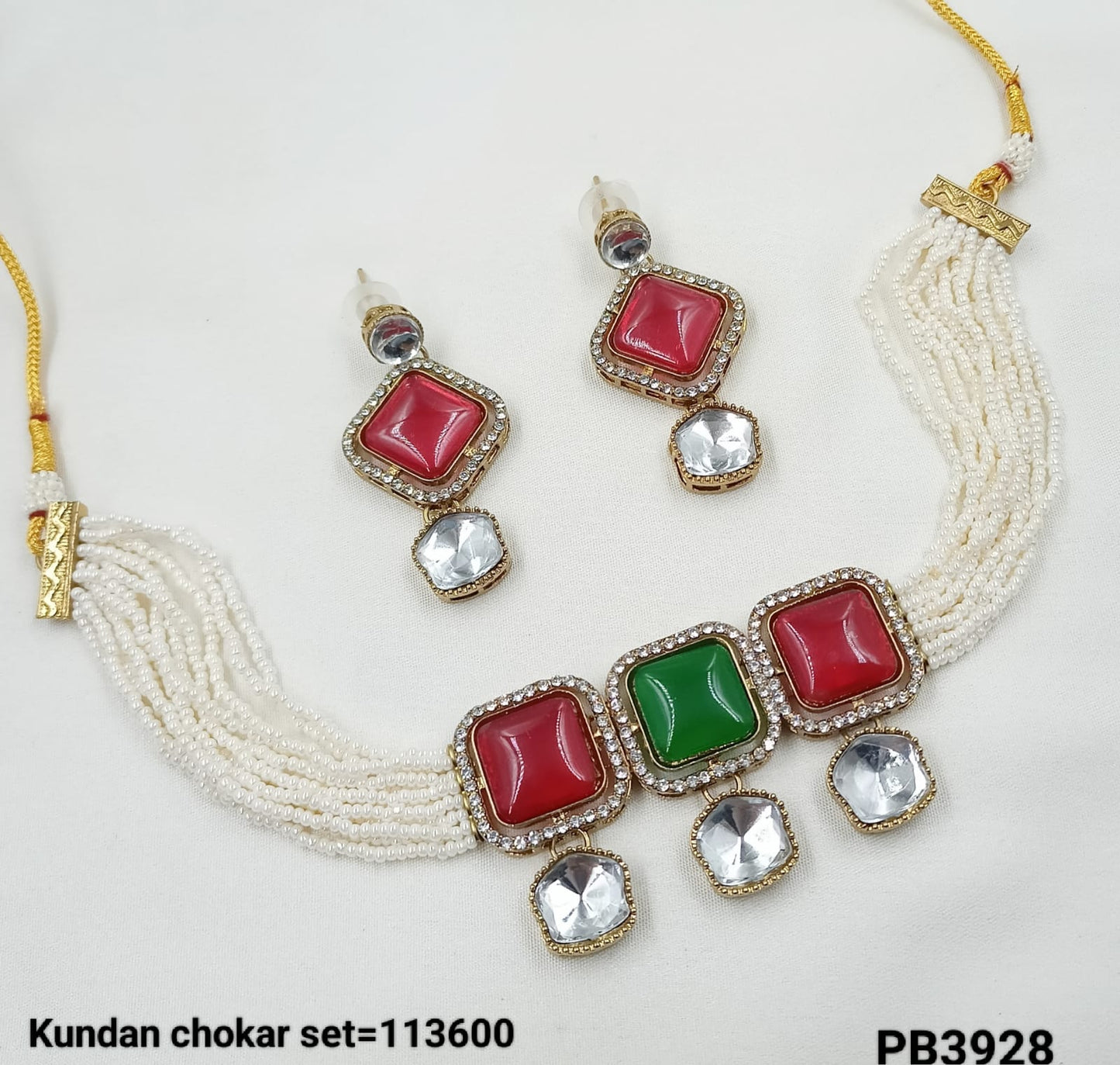 Elegant Traditional Choker Set with Multi-Strand Beads