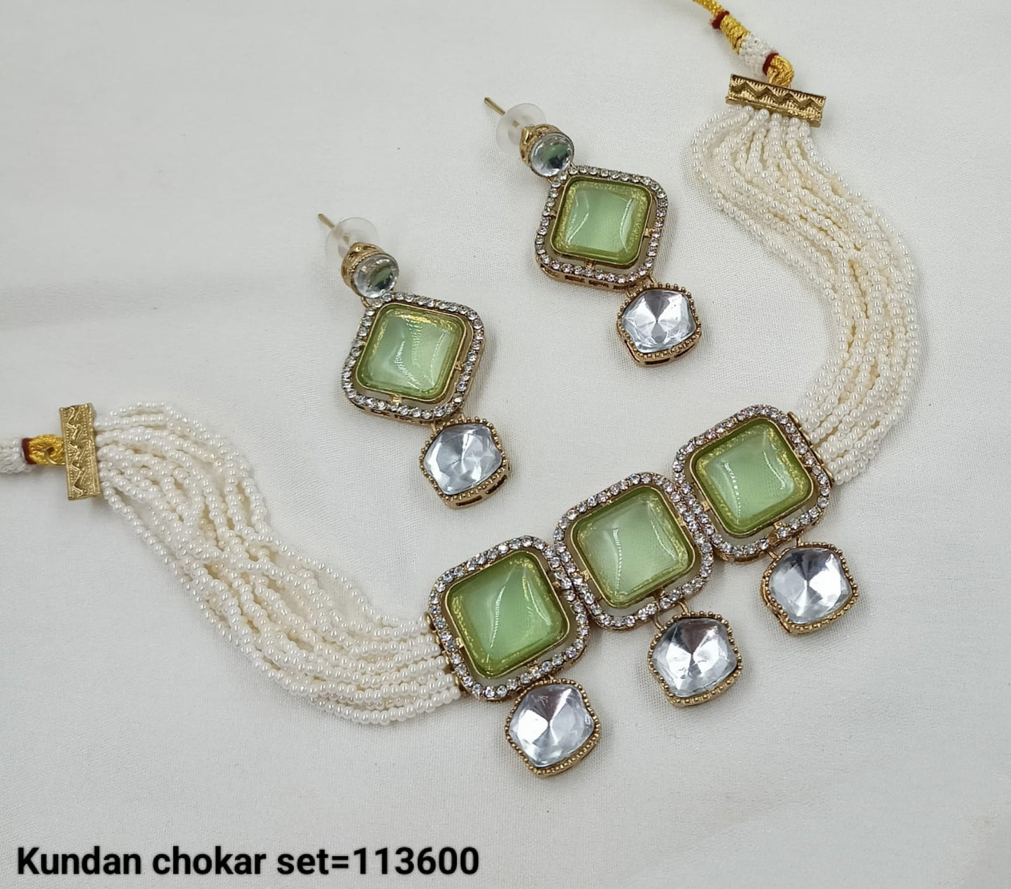 Elegant Traditional Choker Set with Multi-Strand Beads